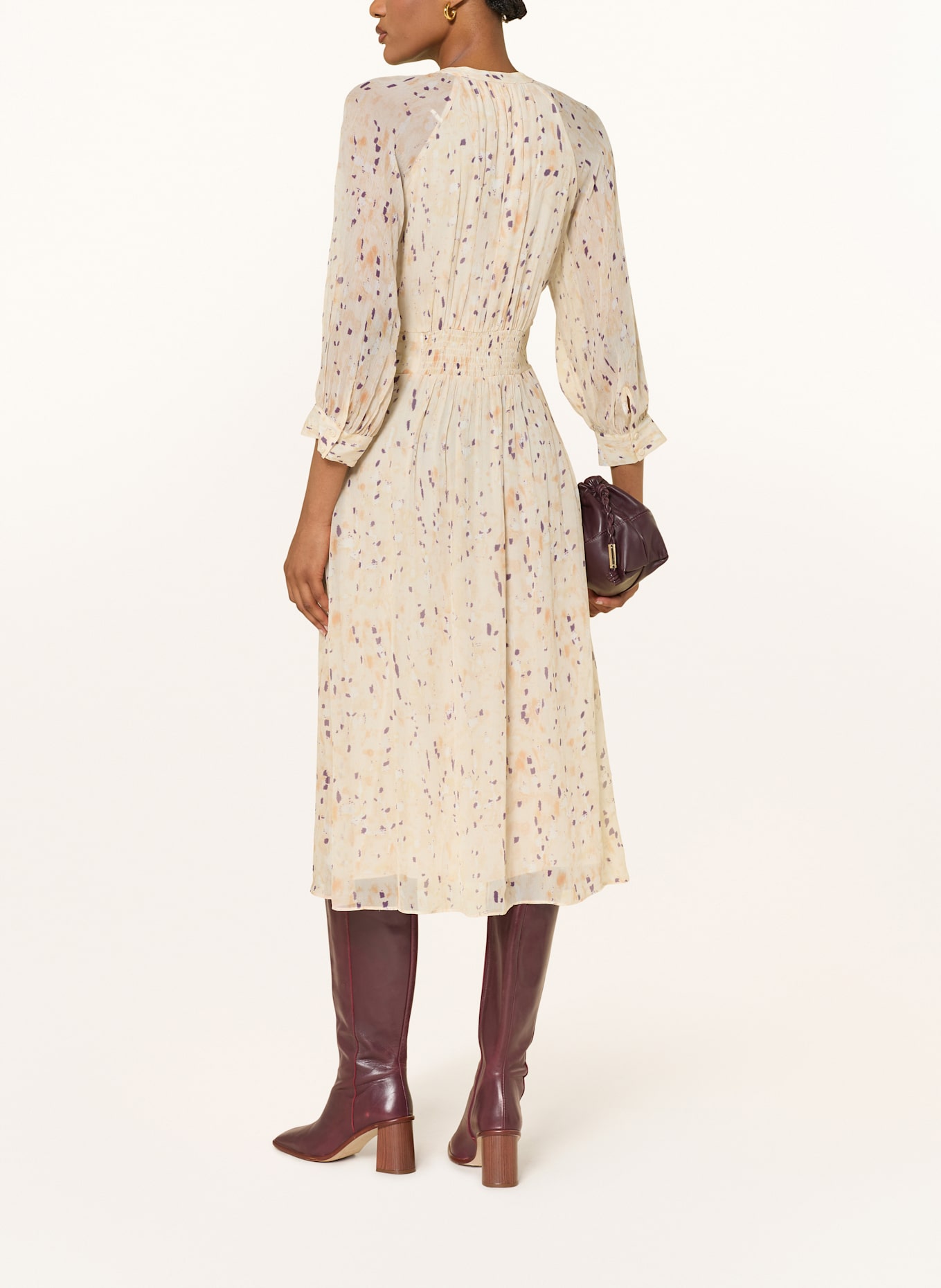 ba&sh Kleid KARLA: BEIGE / DUNKELLILA