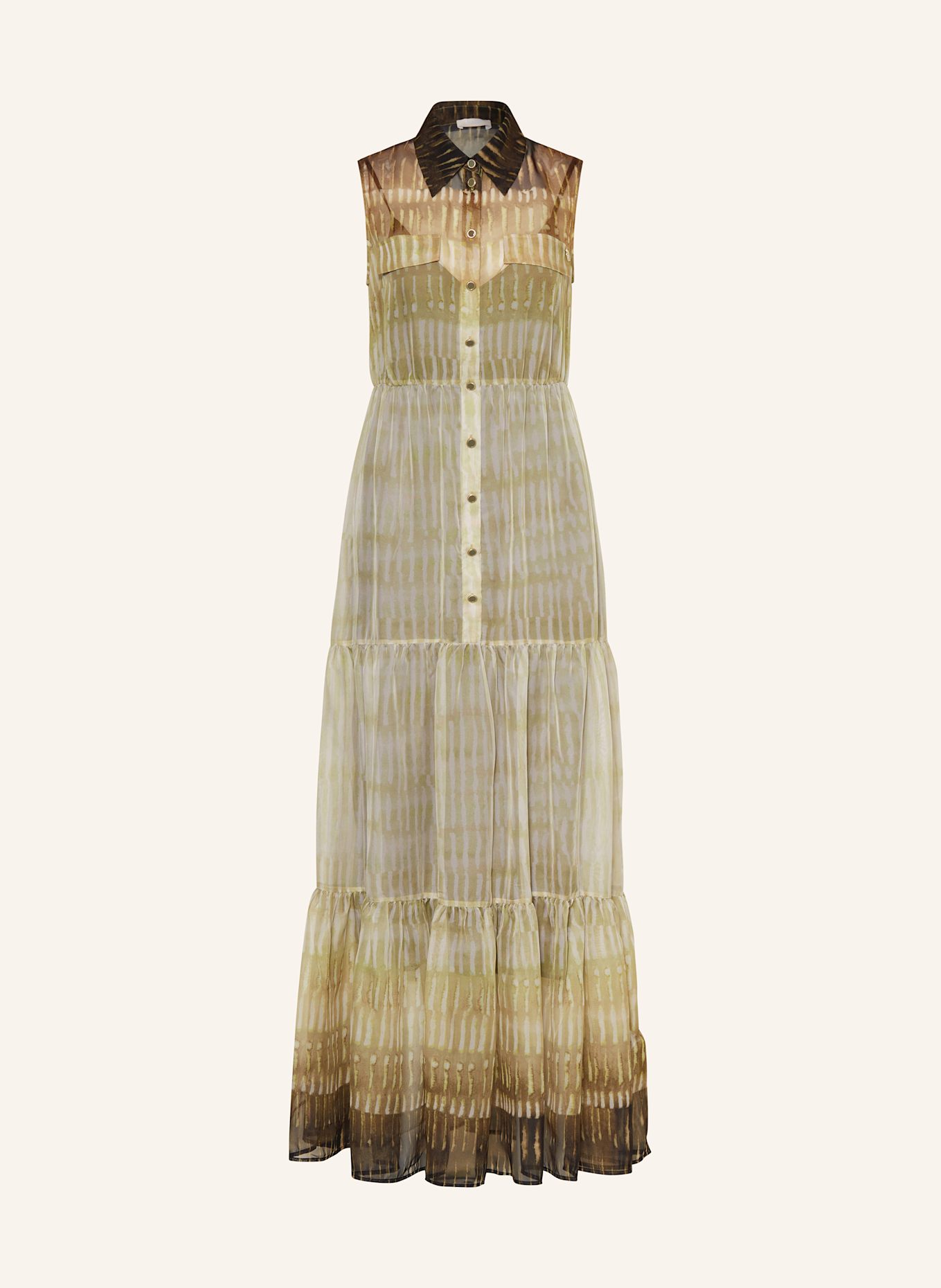 LIU JO robe chemise: JAUNE CLAIR/ VERT CLAIR/ BLANC