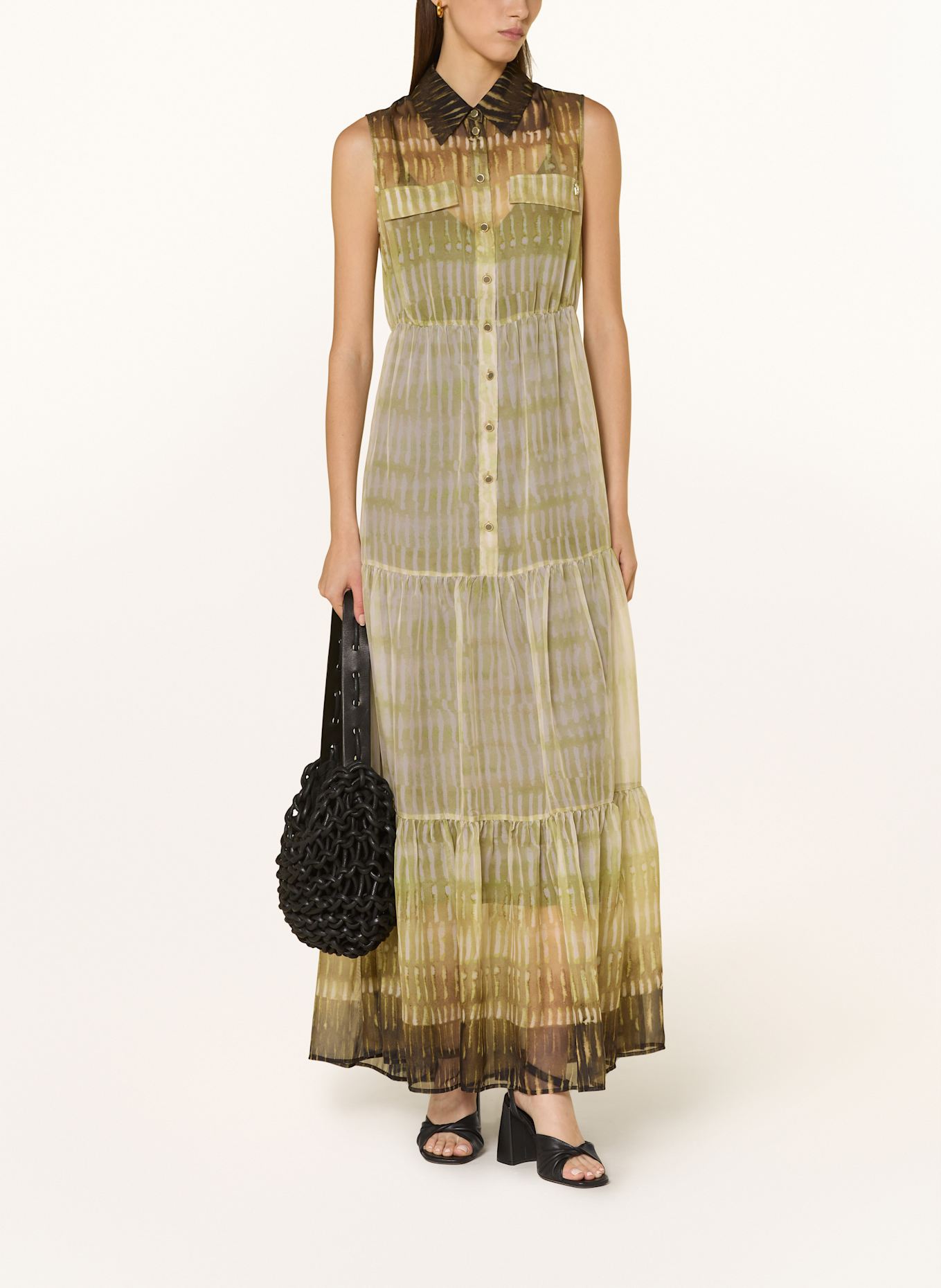 LIU JO robe chemise: JAUNE CLAIR/ VERT CLAIR/ BLANC