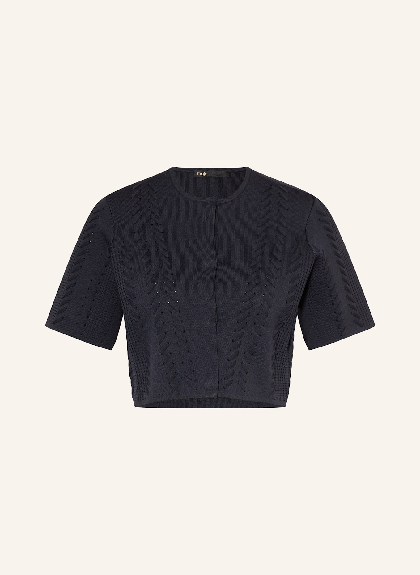 maje Cropped-Strickjacke: DUNKELBLAU