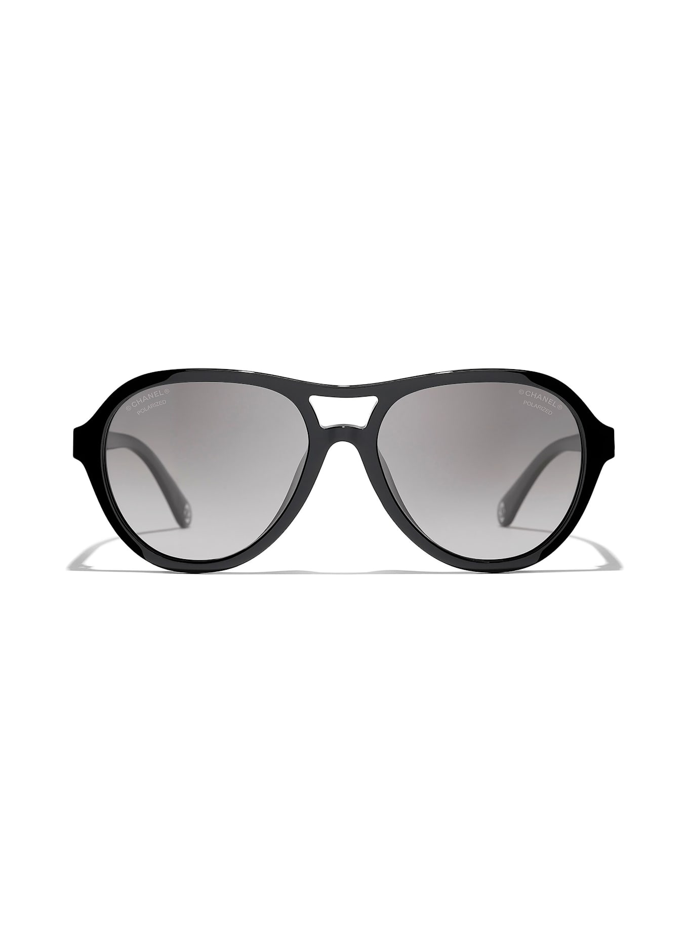 CHANEL Runde Sonnenbrille: C501M3 - SCHWARZ/ GRAU POLARISIERT