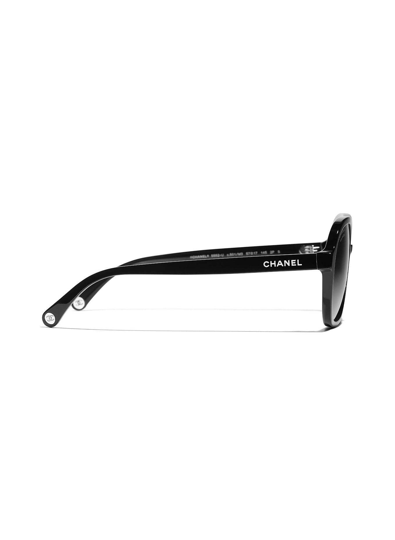 CHANEL Runde Sonnenbrille: C501M3 - SCHWARZ/ GRAU POLARISIERT