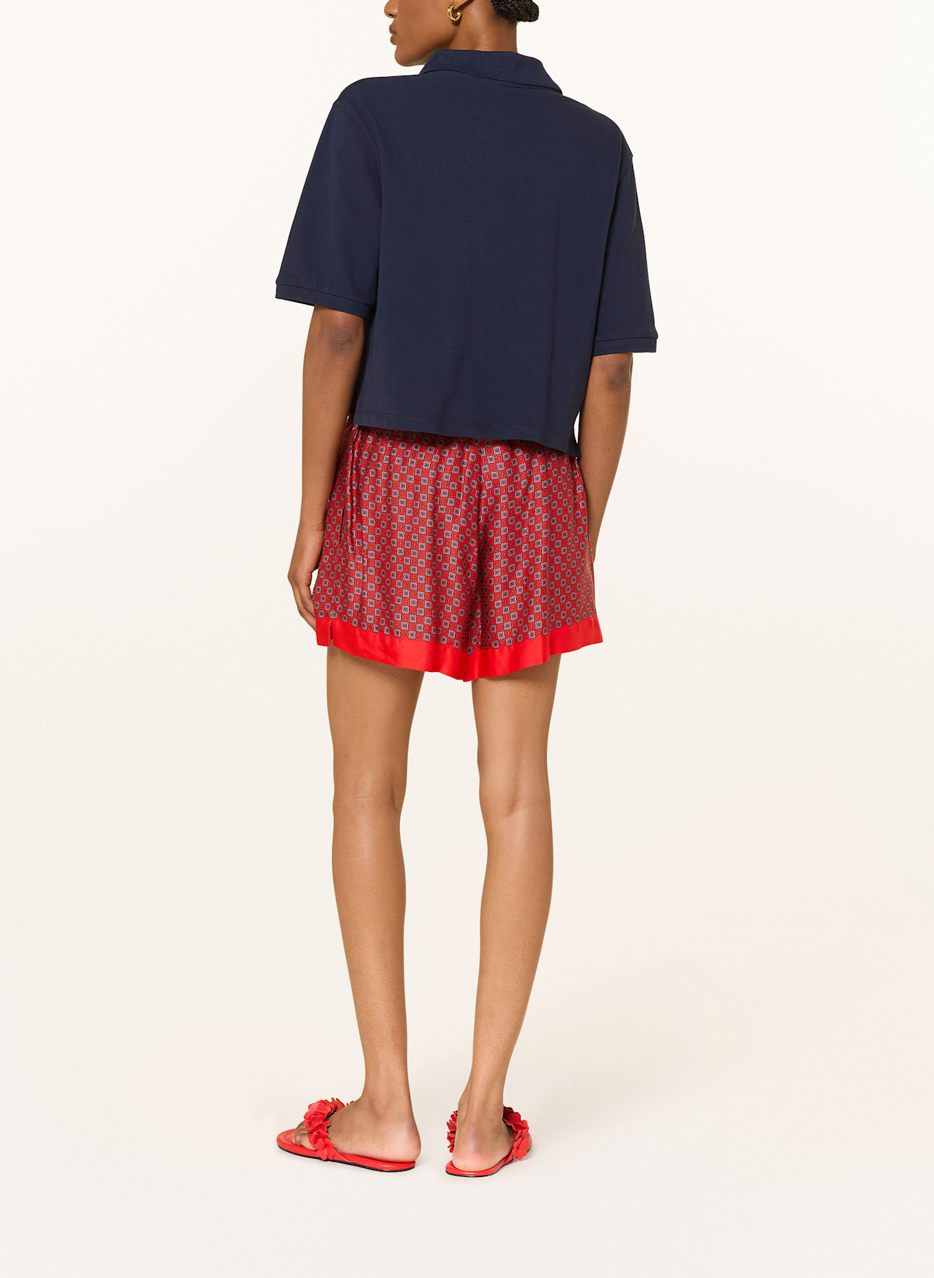 SANDRO Satinshorts: ROT / PINK / TAUPE