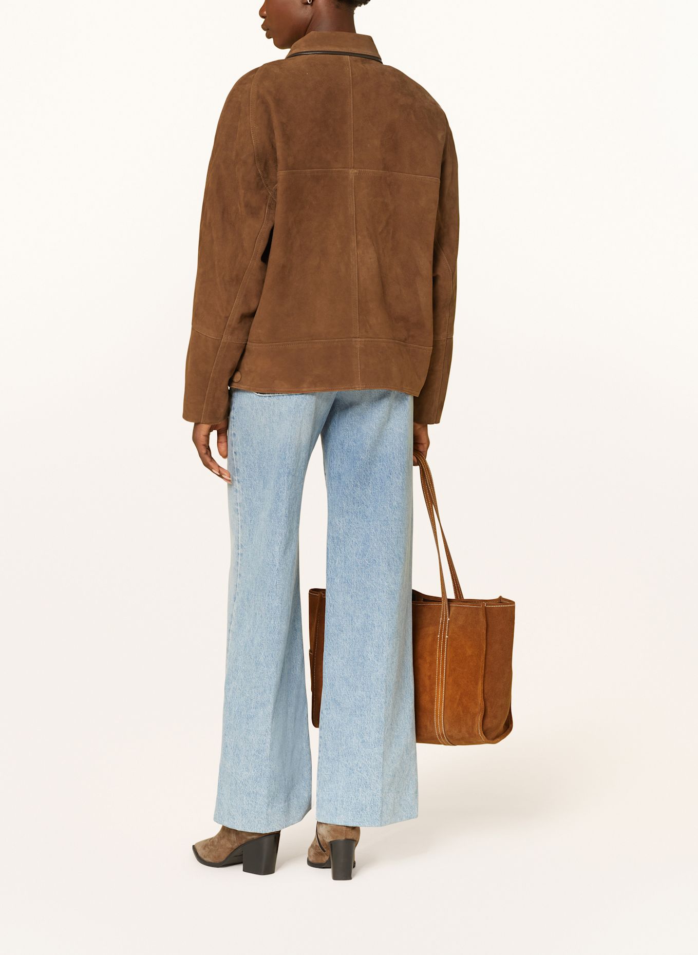 SANDRO Lederjacke: BRAUN