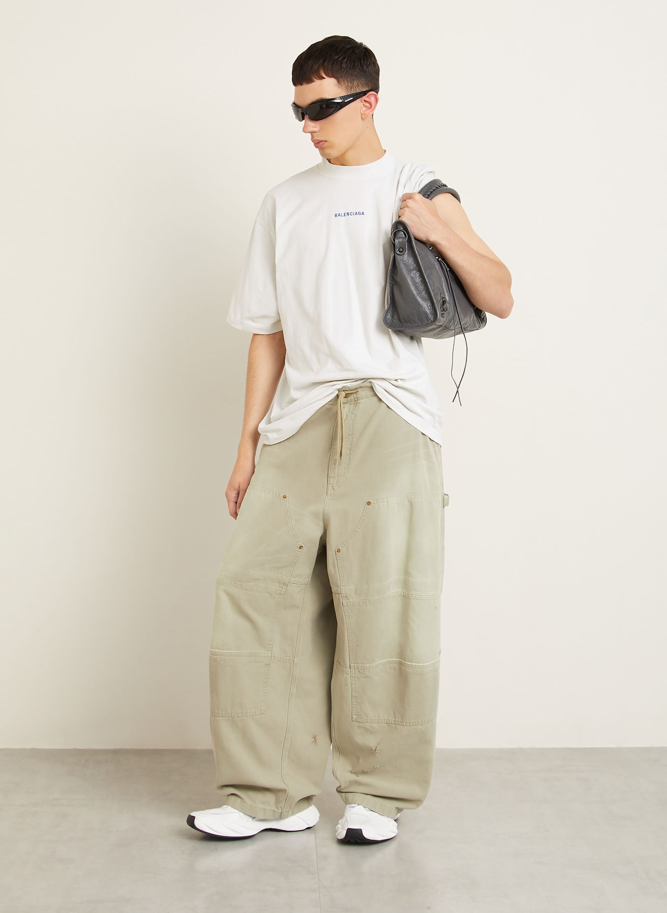 BALENCIAGA T-shirt: KREMOWY/ GRANATOWY