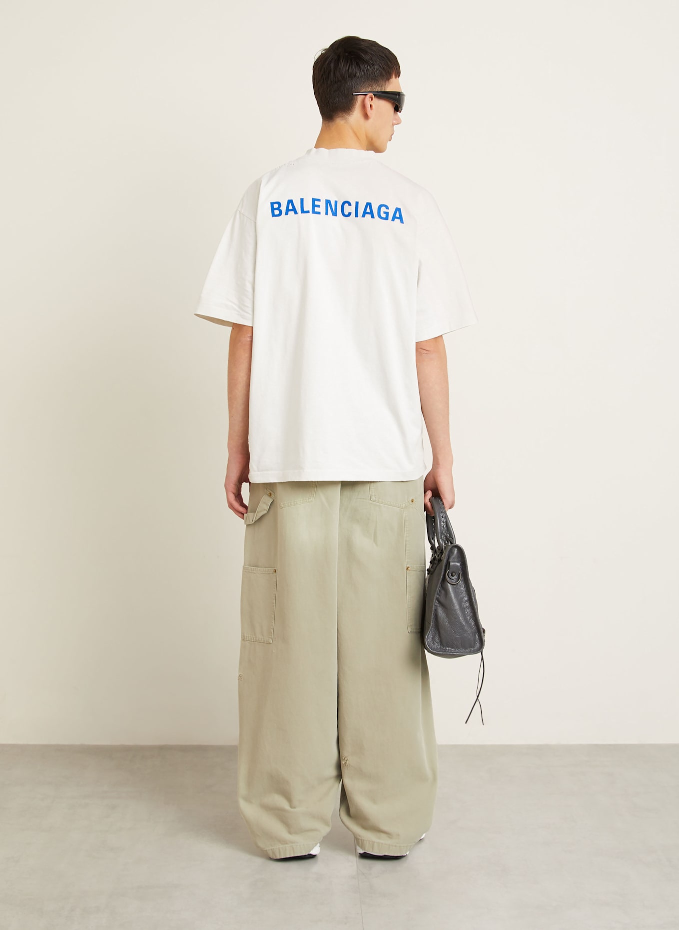 BALENCIAGA T-shirt: KREMOWY/ GRANATOWY