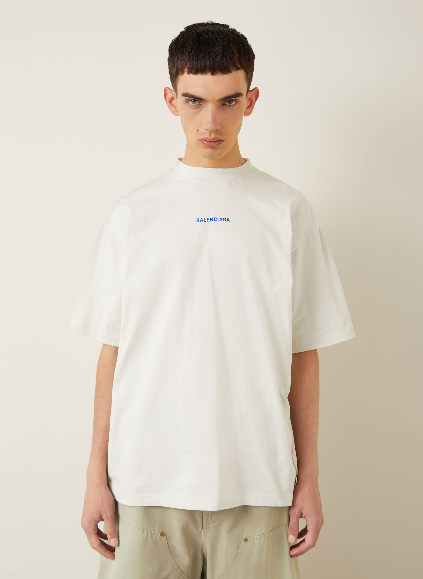 BALENCIAGA T-shirt: KREMOWY/ GRANATOWY
