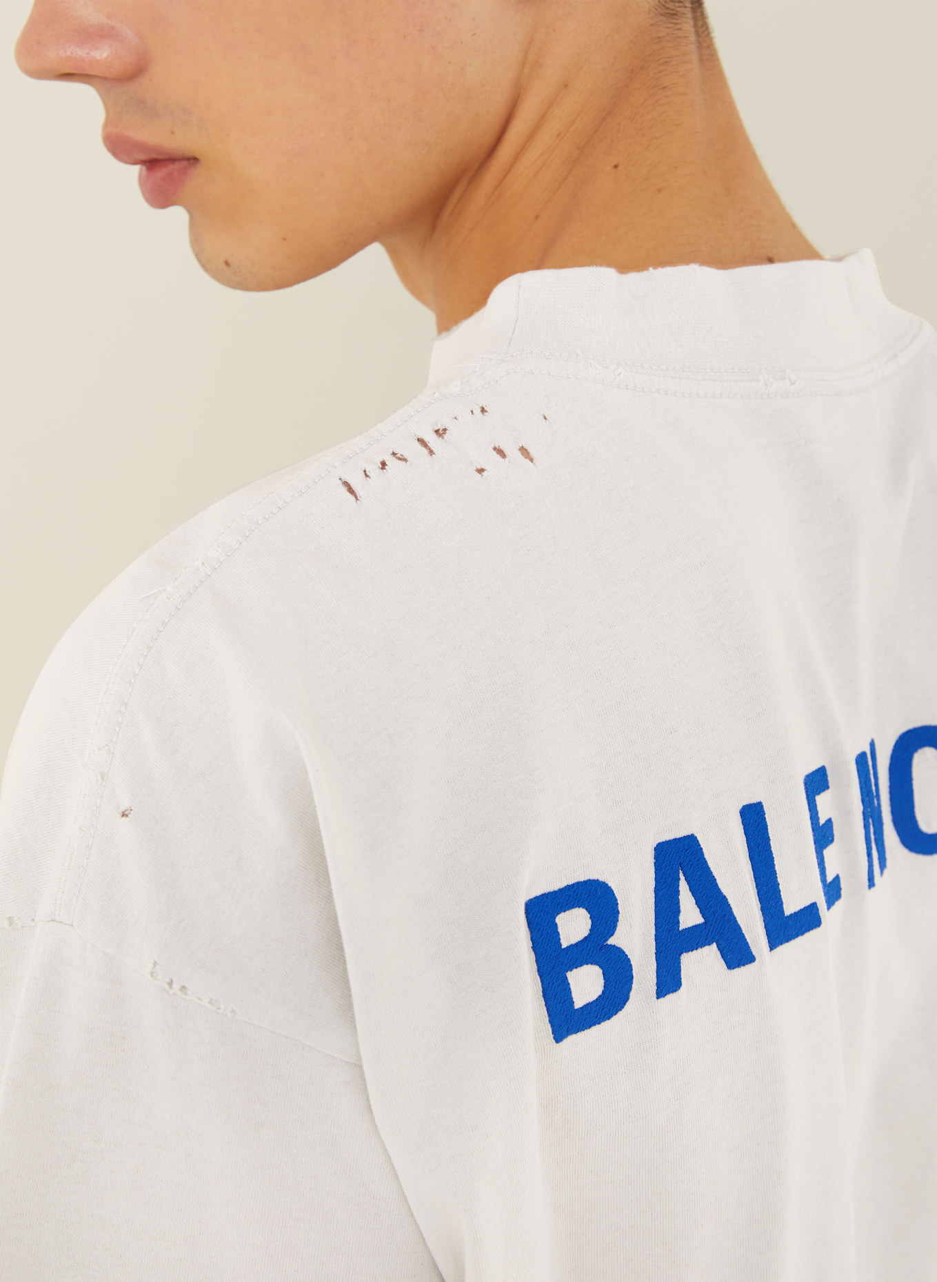 BALENCIAGA T-shirt: KREMOWY/ GRANATOWY