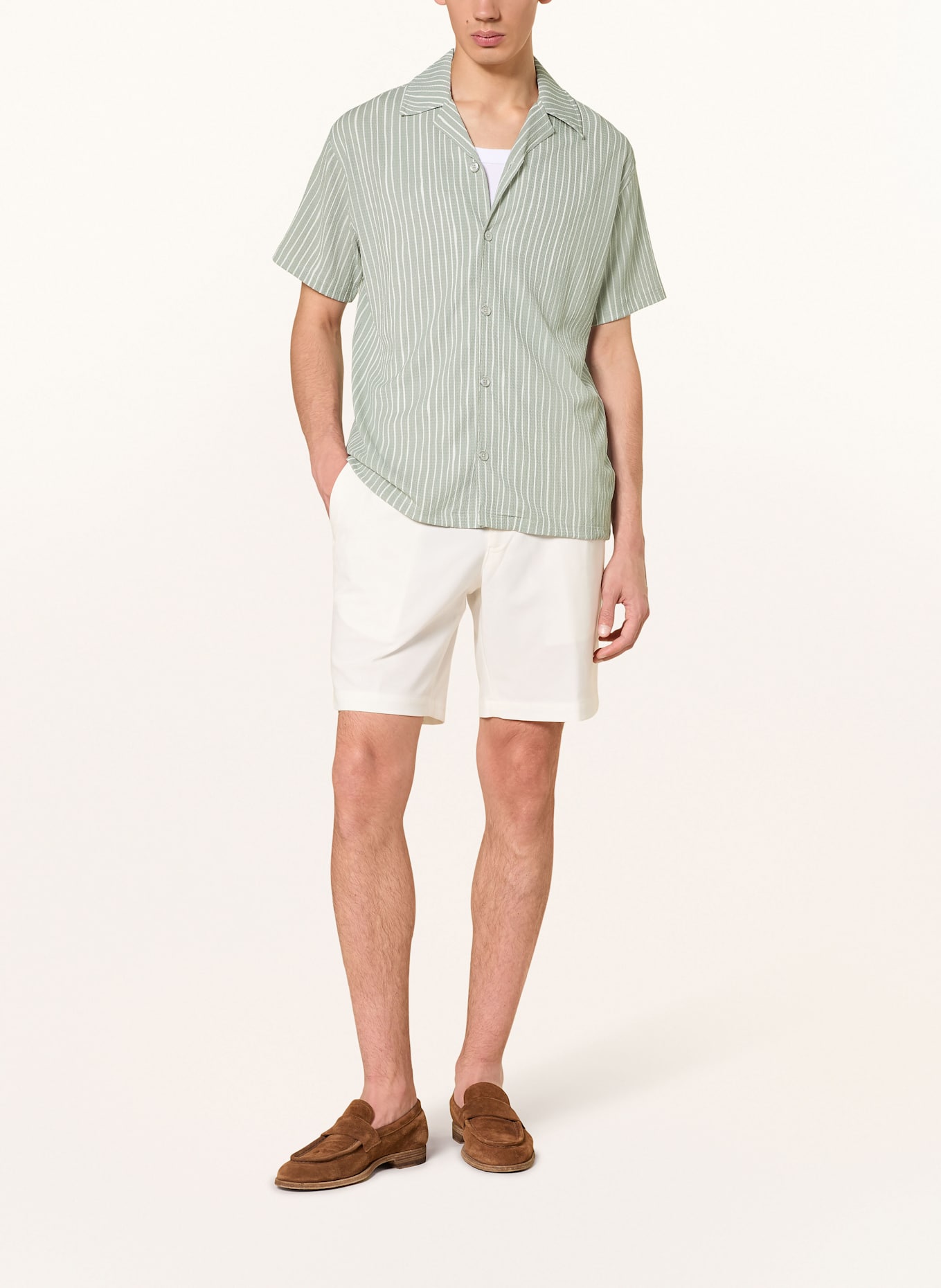 REISS Resorthemd MAX Regular Fit: GRÜN / WEISS