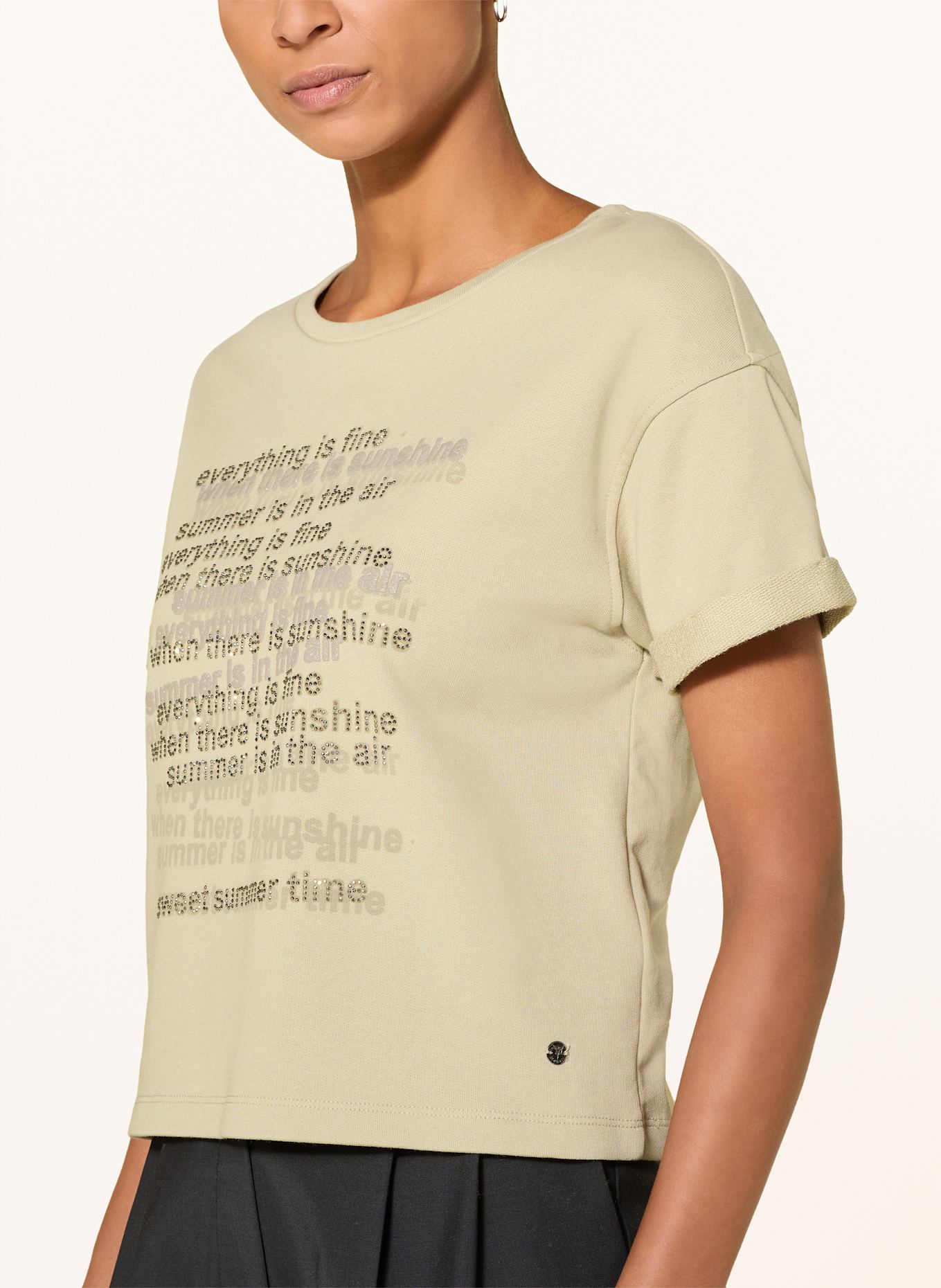 monari T-Shirt mit Schmucksteinen: BEIGE