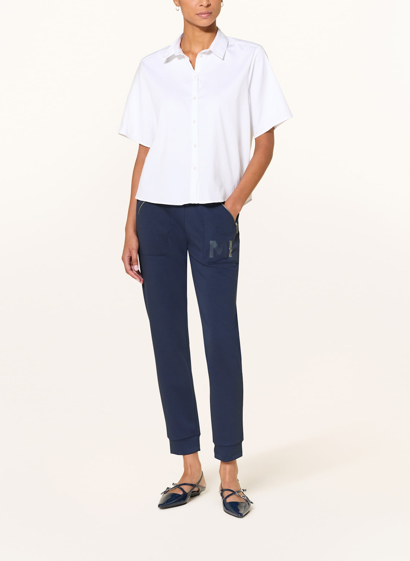 monari Hose im Jogging-Stil mit Schmucksteinen: DUNKELBLAU
