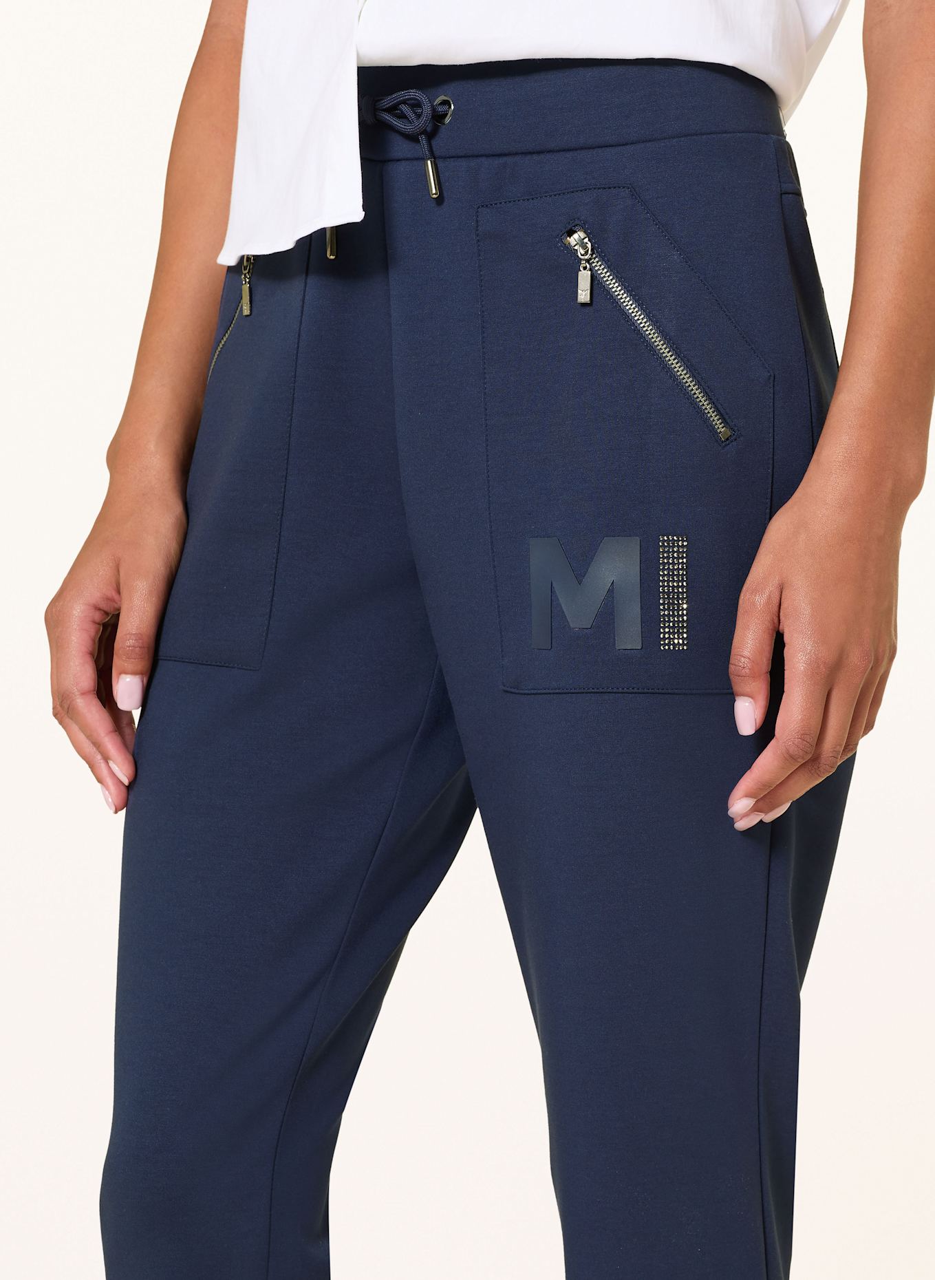 monari Hose im Jogging-Stil mit Schmucksteinen: DUNKELBLAU