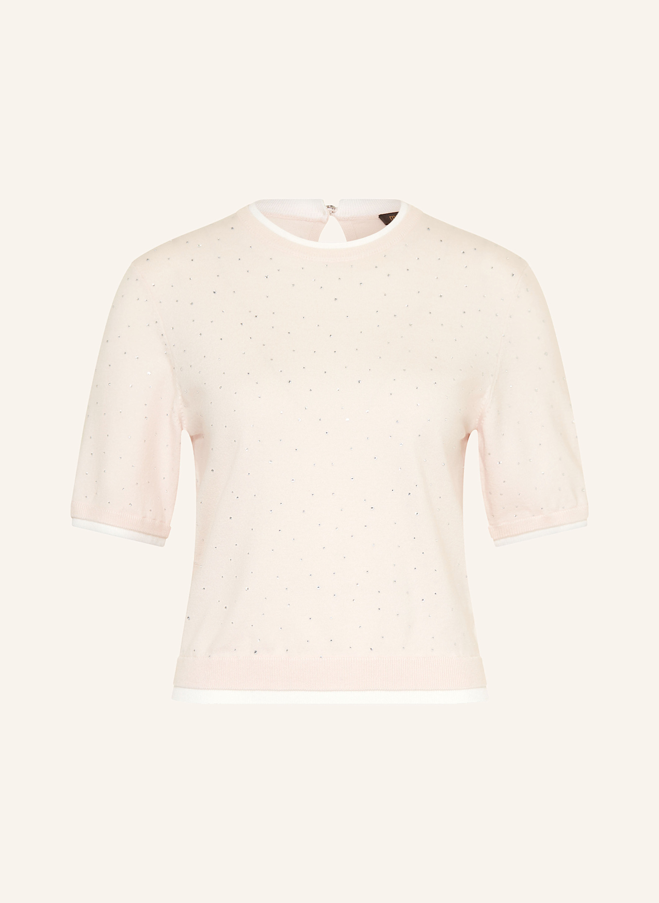 maje Strickshirt mit Schmucksteinen: PINK