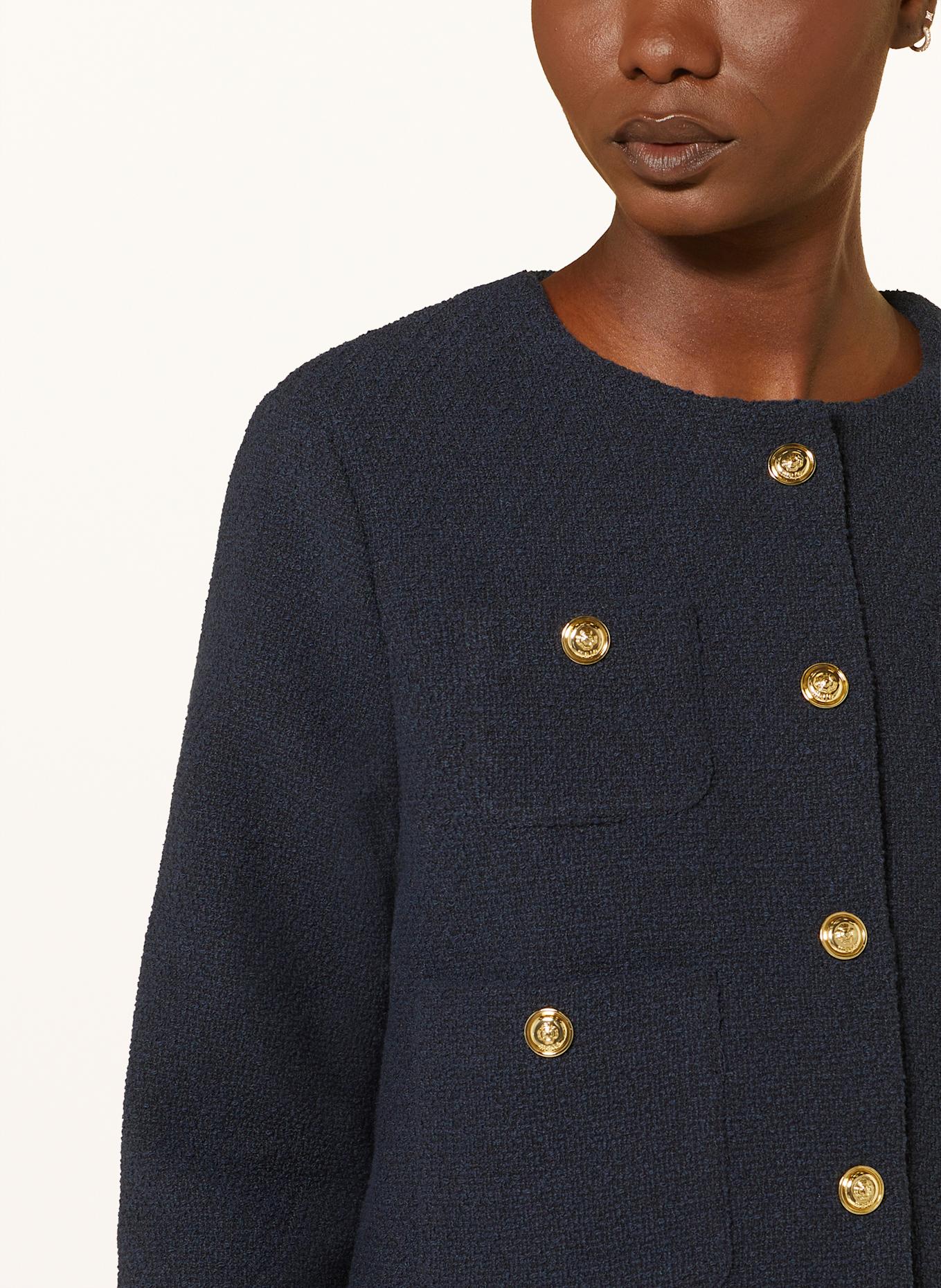 maje Kastenjacke aus Bouclé mit abnehmbarem Kragen: DUNKELBLAU