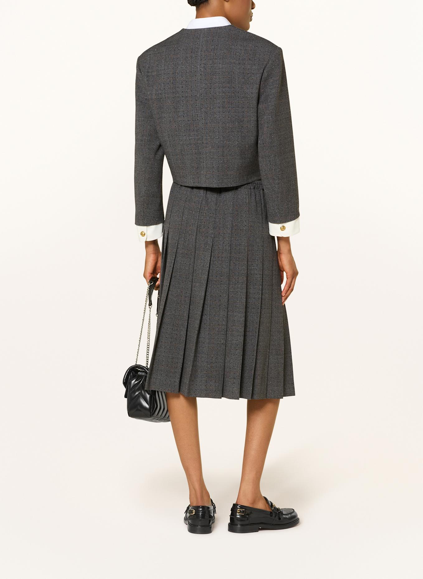 SANDRO Kastenjacke mit Schmucksteinen: GRAU