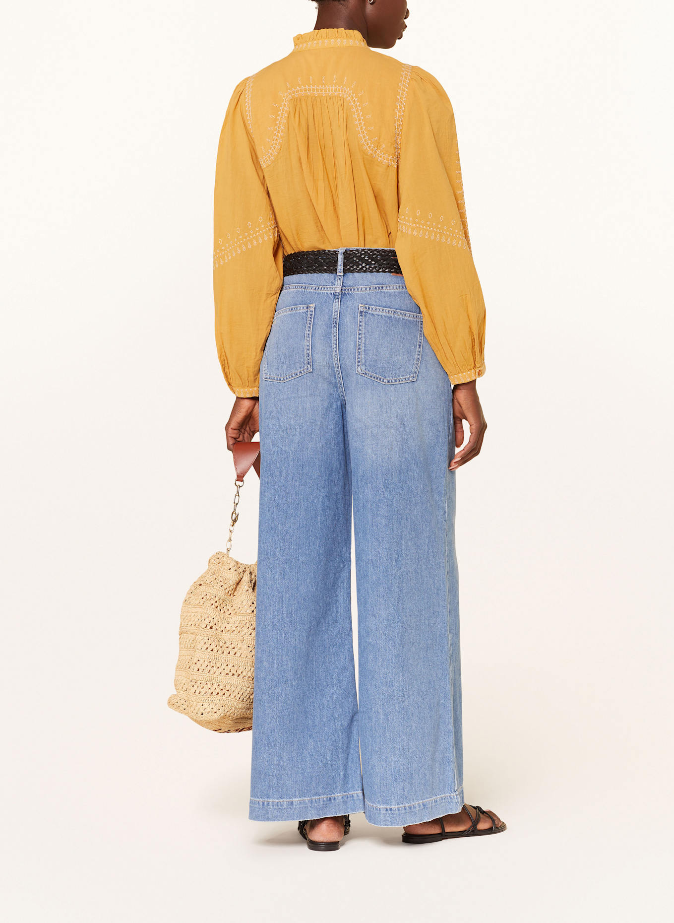 ba&sh Wide Leg Jeans MUSC: BLUE LIGHTUSEDBLUE