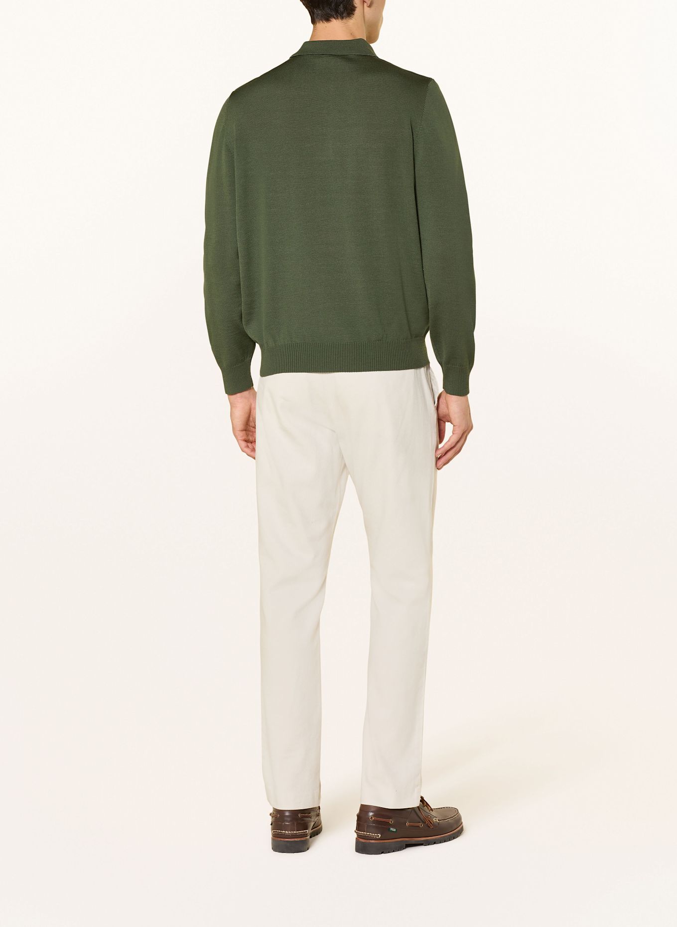 MAERZ MUENCHEN Strick-Poloshirt: DUNKELGRÜN