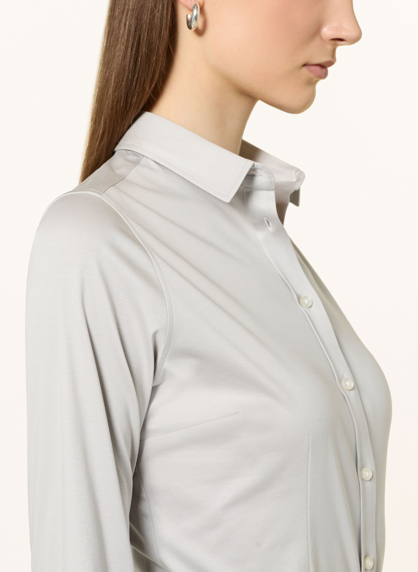 Soluzione Hemdbluse aus Jersey: HELLGRAU