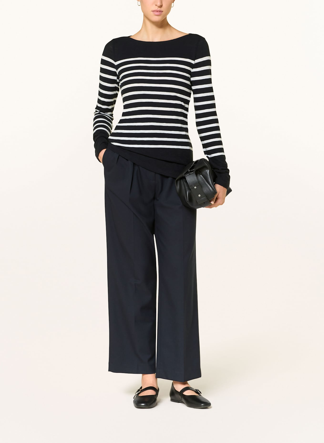 Marc O'Polo Longsleeve: DUNKELBLAU / WEISS