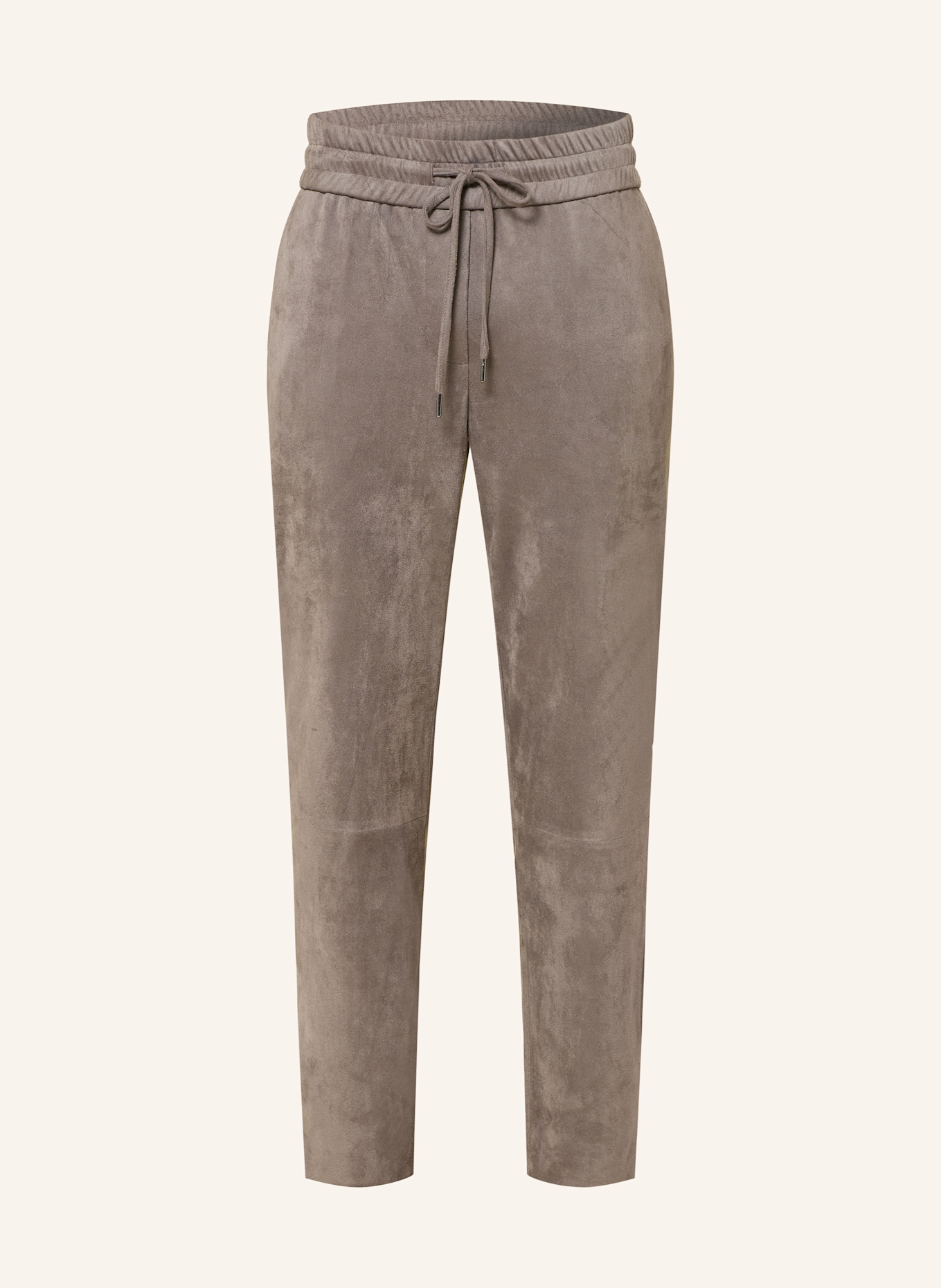 Juvia Hose im Jogging-Stil in Lederoptik: TAUPE