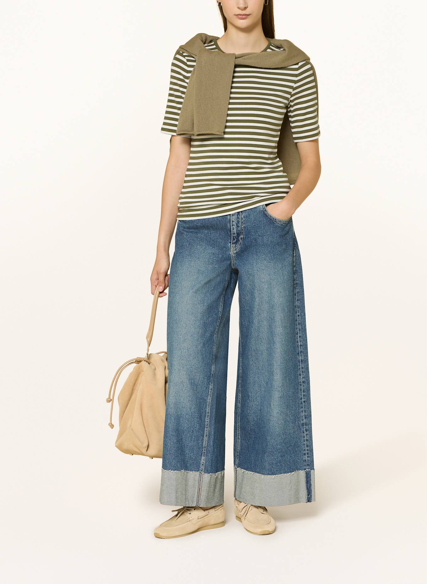 GANT T-Shirt: OLIV/ CREME