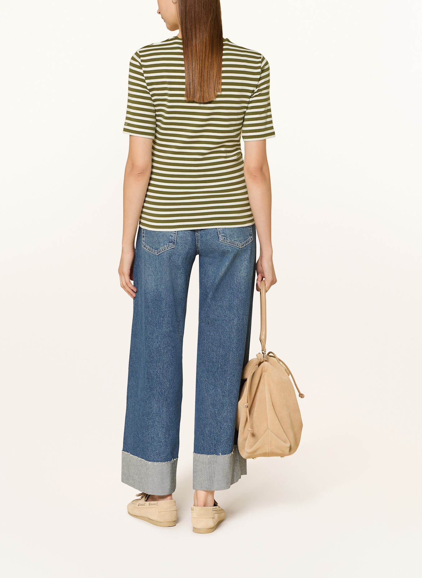 GANT T-Shirt: OLIV/ CREME
