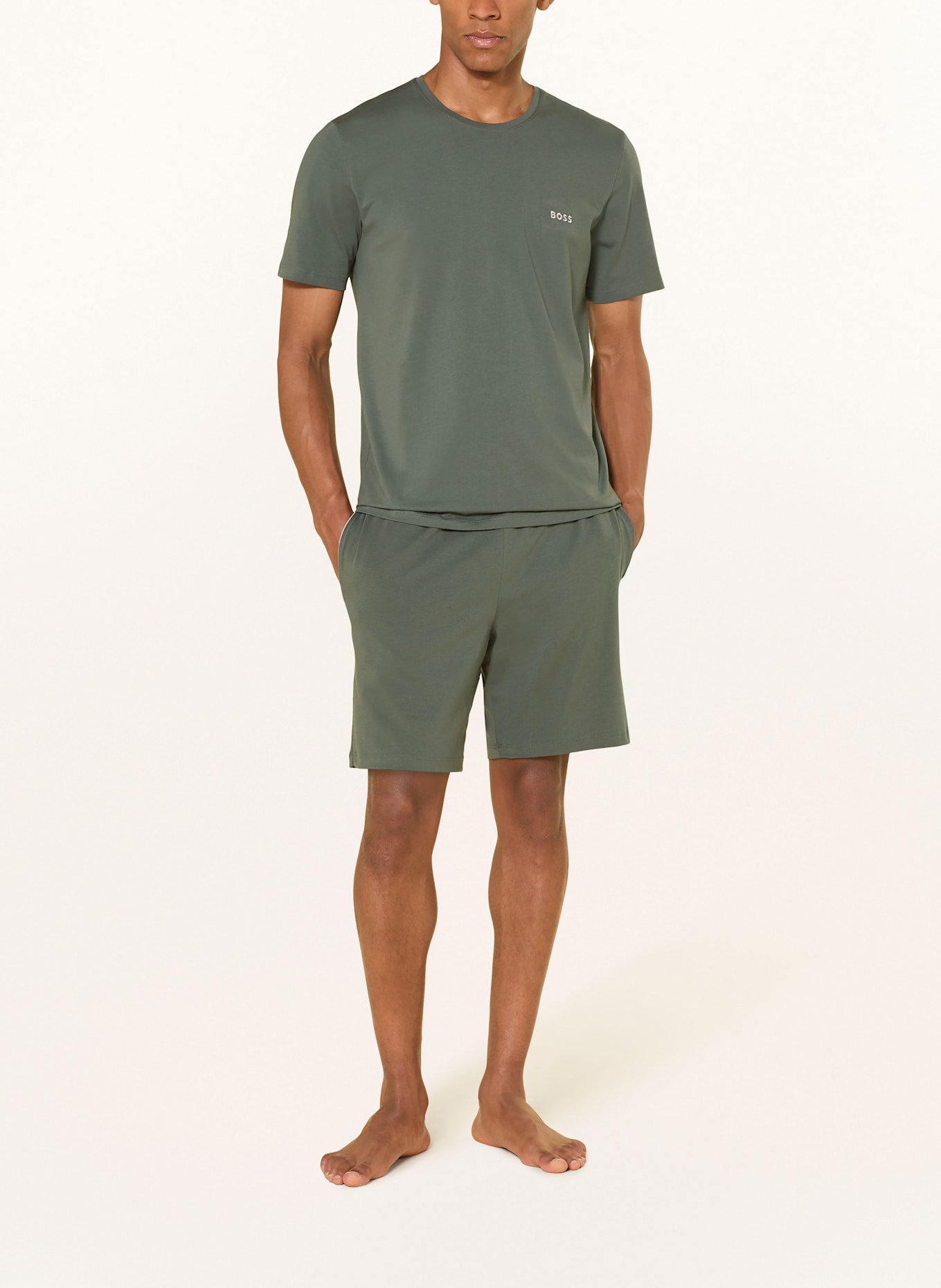 BOSS Lounge-Shorts MIX&MATCH: DUNKELGRÜN