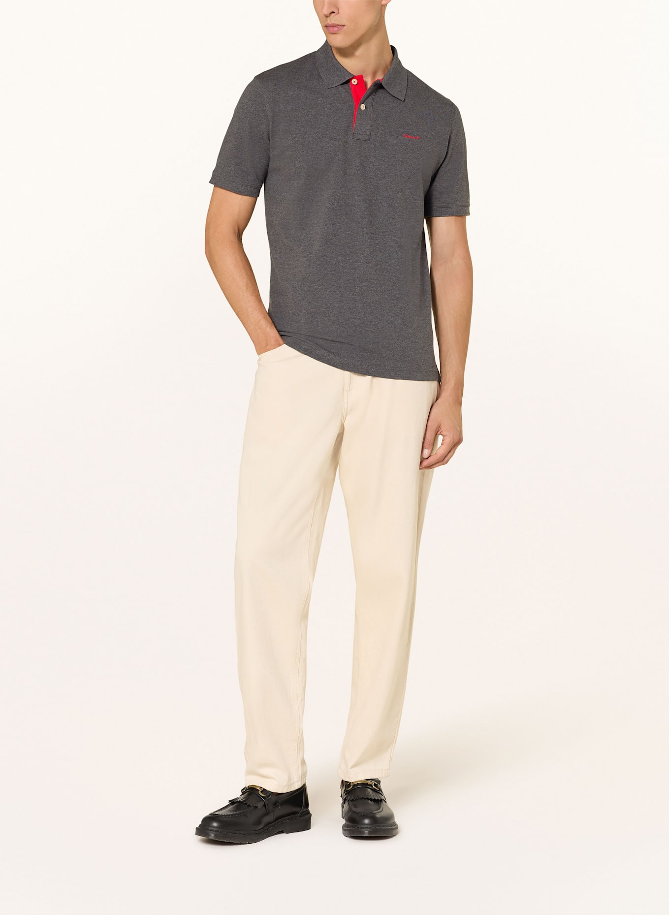 GANT Piqué-Poloshirt: DUNKELGRAU