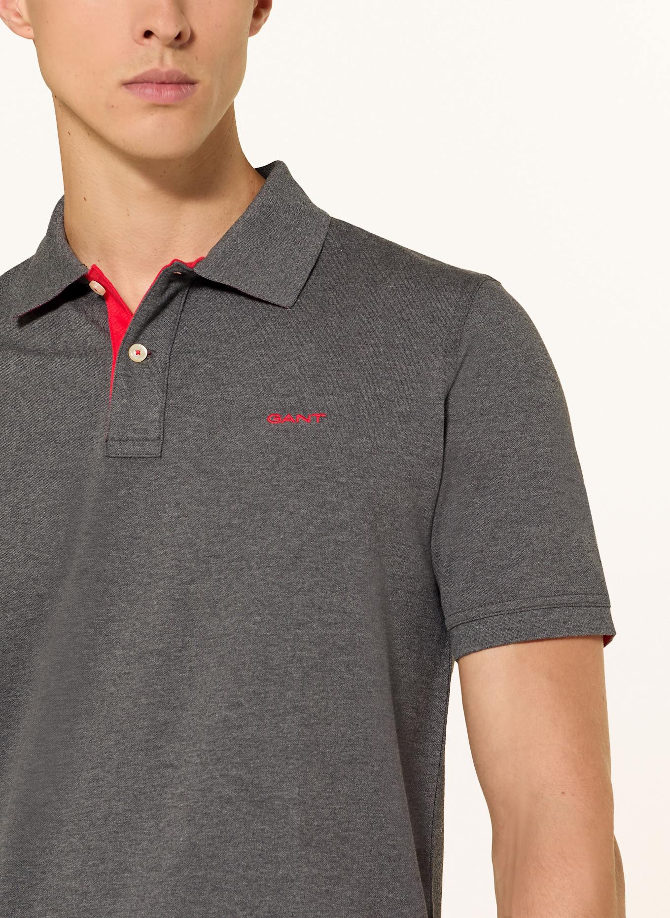 GANT Piqué-Poloshirt: DUNKELGRAU