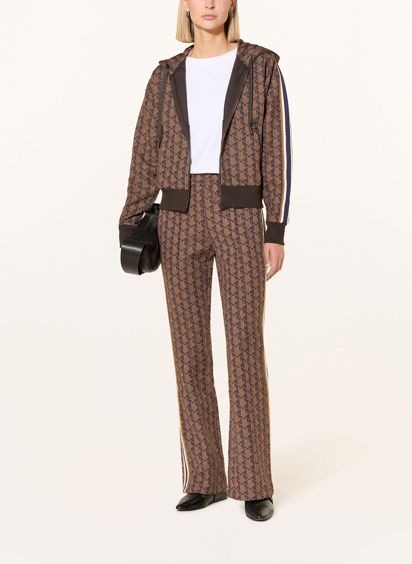 LACOSTE Sweatjacke: DUNKELBRAUN / DUNKELLILA