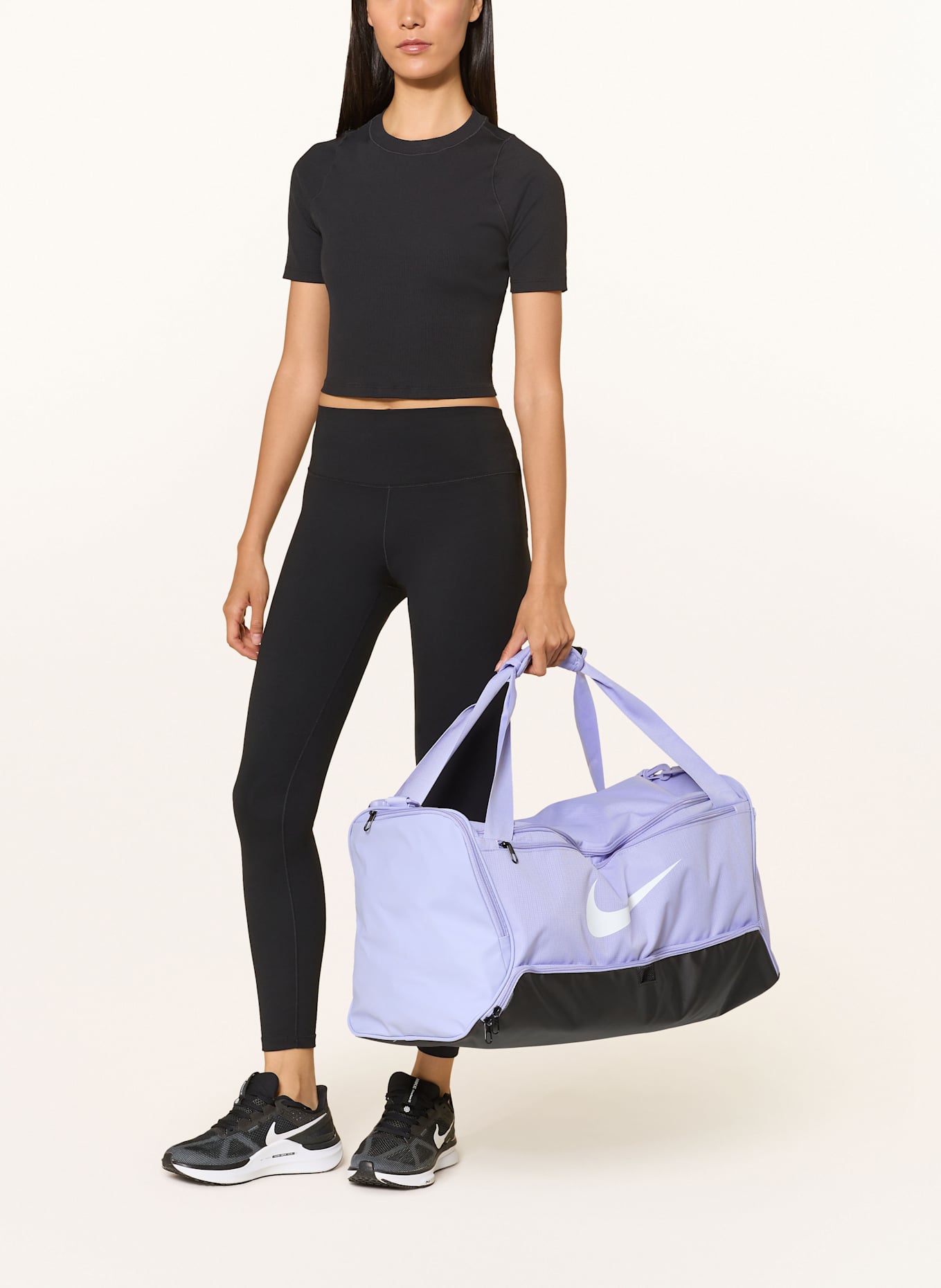 Nike Torba sportowa NIKE BRASILIA 9.5: JASNOFIOLETOWY / CZARNY