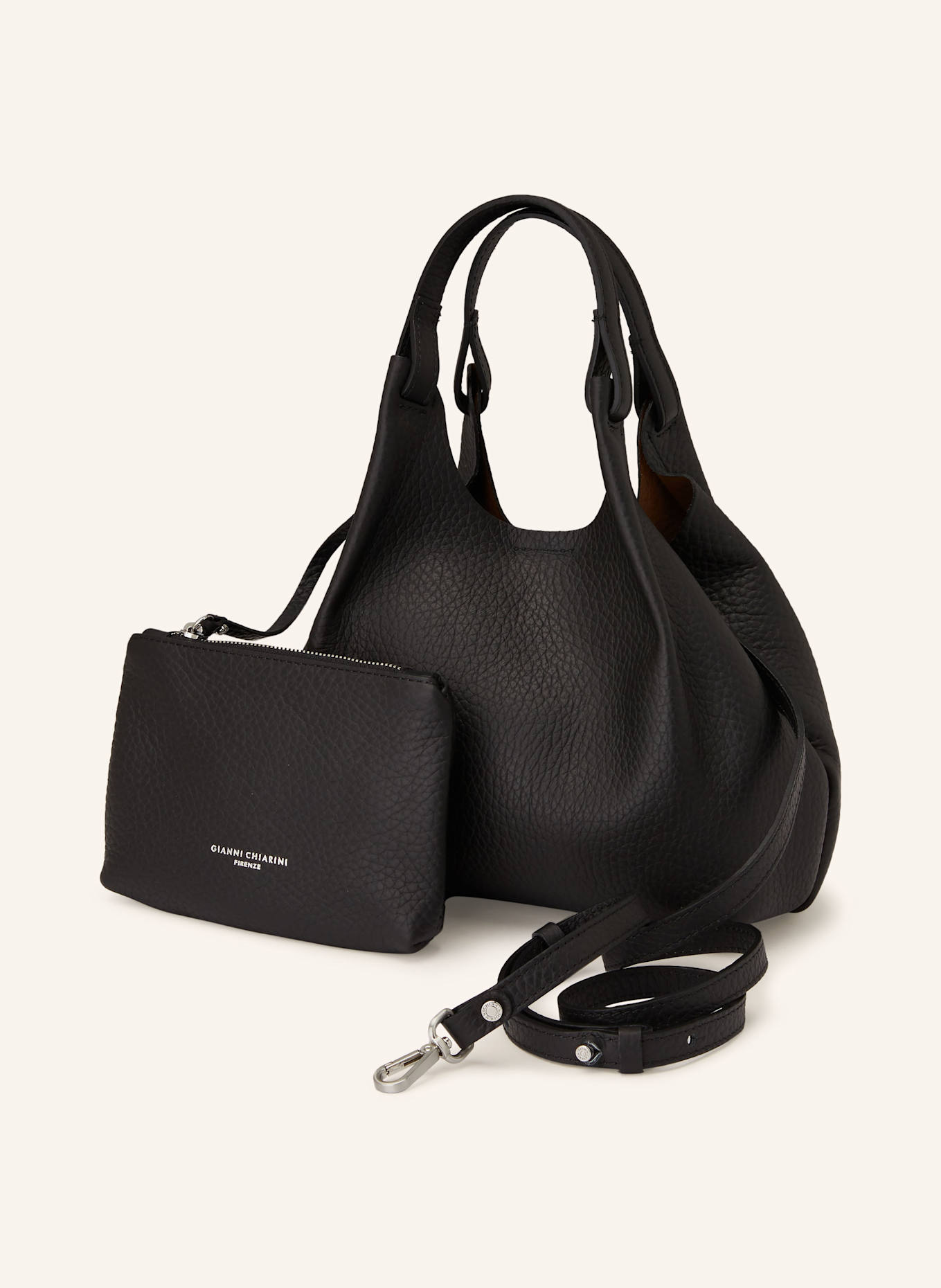 GIANNI CHIARINI Handtasche DUA MEDIUM mit Pouch: SCHWARZ
