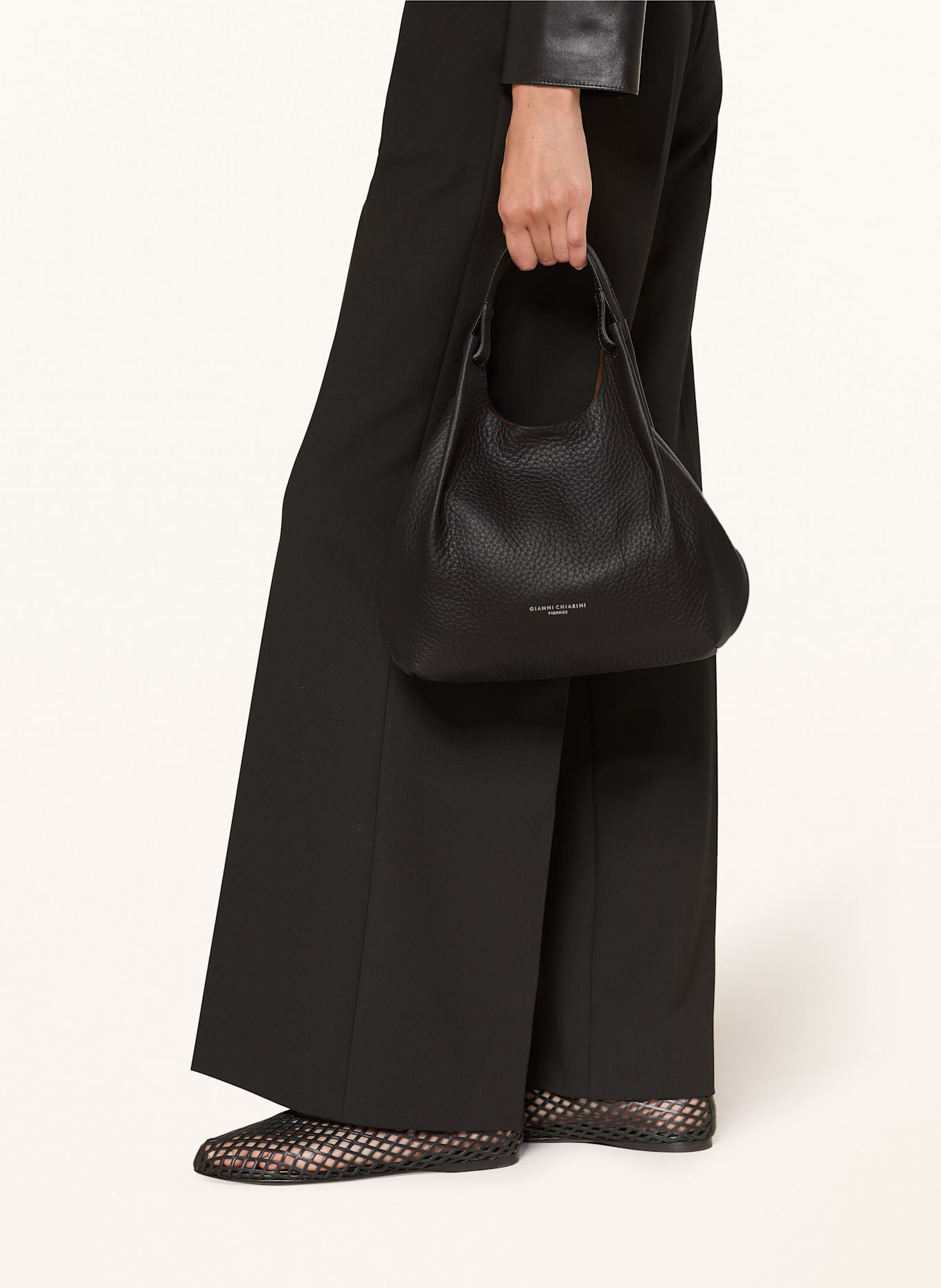 GIANNI CHIARINI DUA MEDIUM handbag with pouch in black
