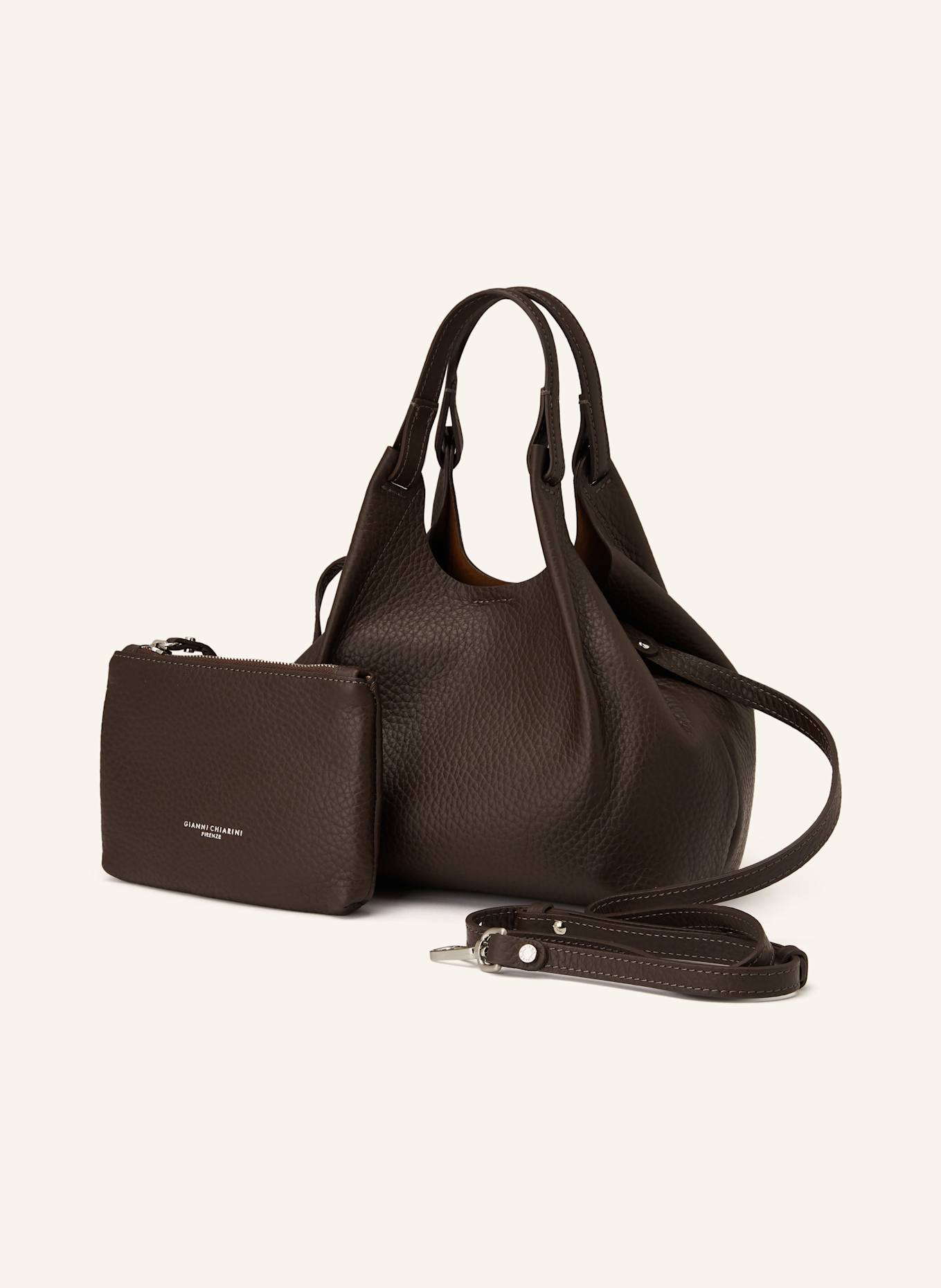 GIANNI CHIARINI Torebka DUA MEDIUM z saszetką: BRĄZOWY