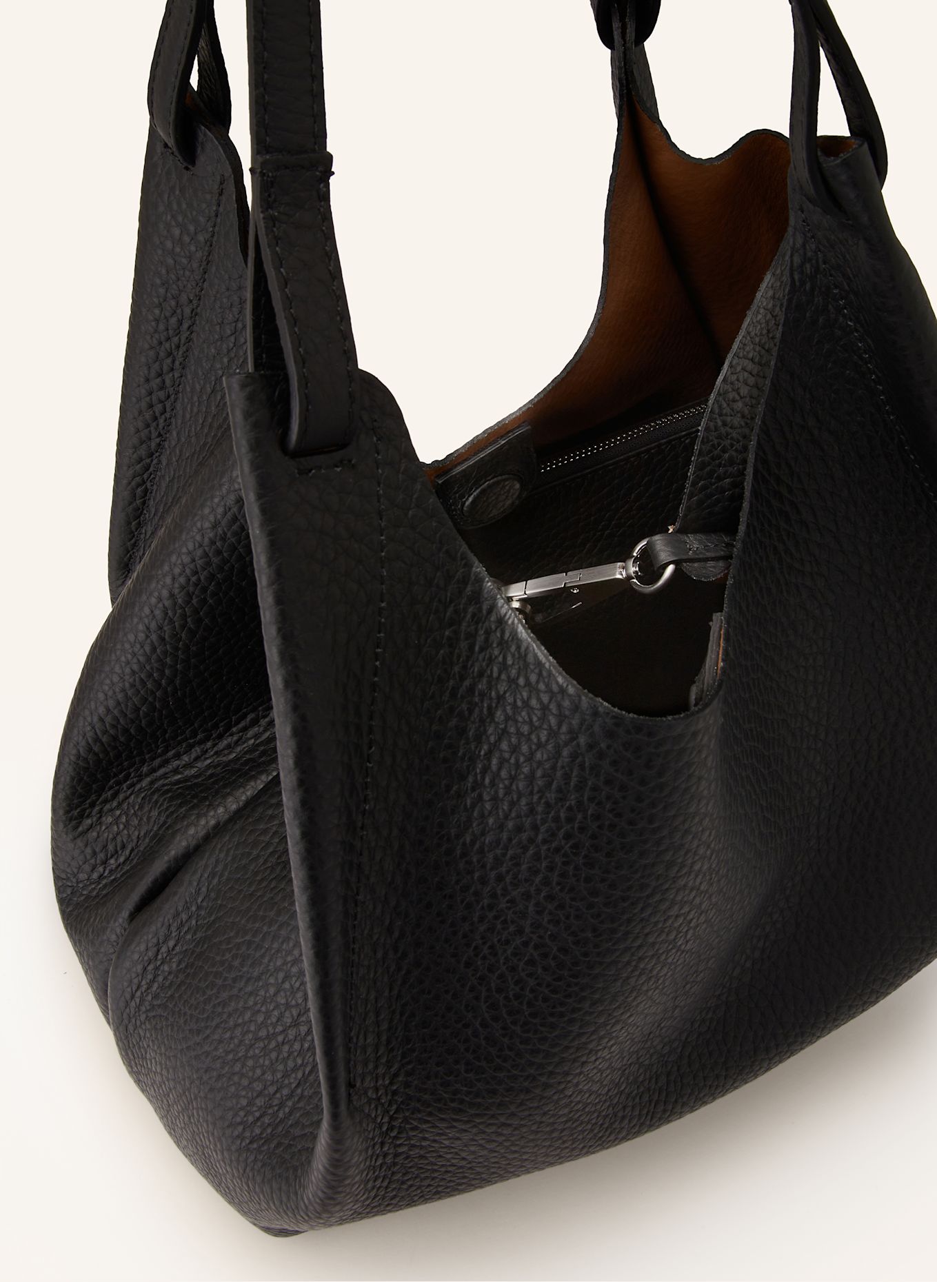 GIANNI CHIARINI Hobo-Bag DUA XL mit Pouch: SCHWARZ