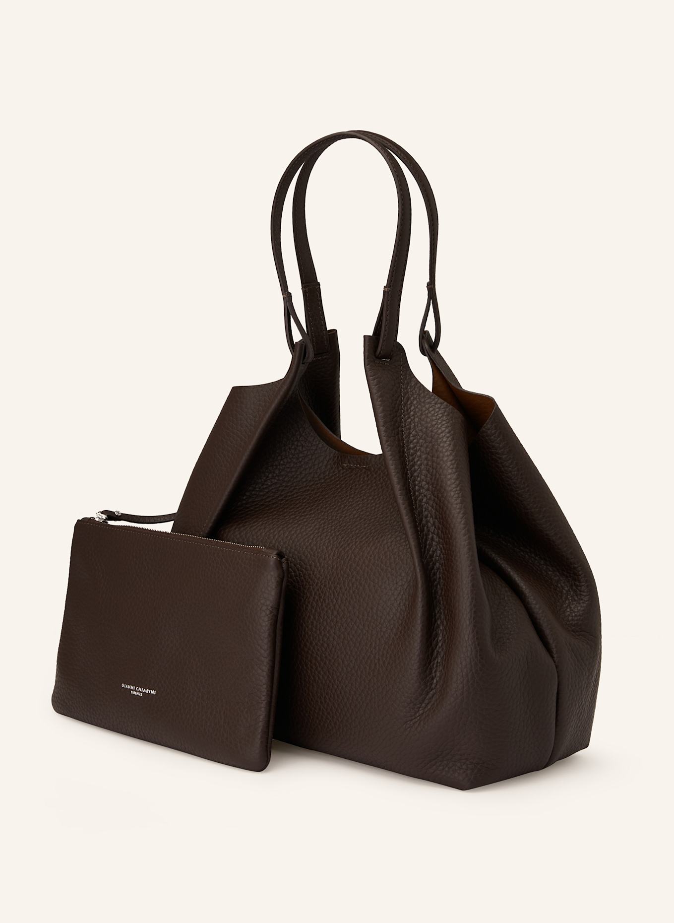 GIANNI CHIARINI Beuteltasche DUA XL mit Pouch: DUNKELBRAUN