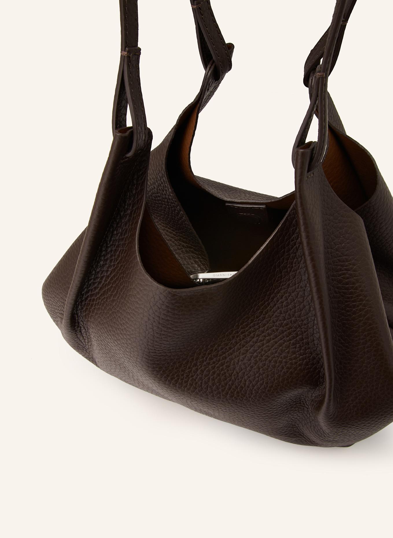 GIANNI CHIARINI Beuteltasche DUA XL mit Pouch: DUNKELBRAUN