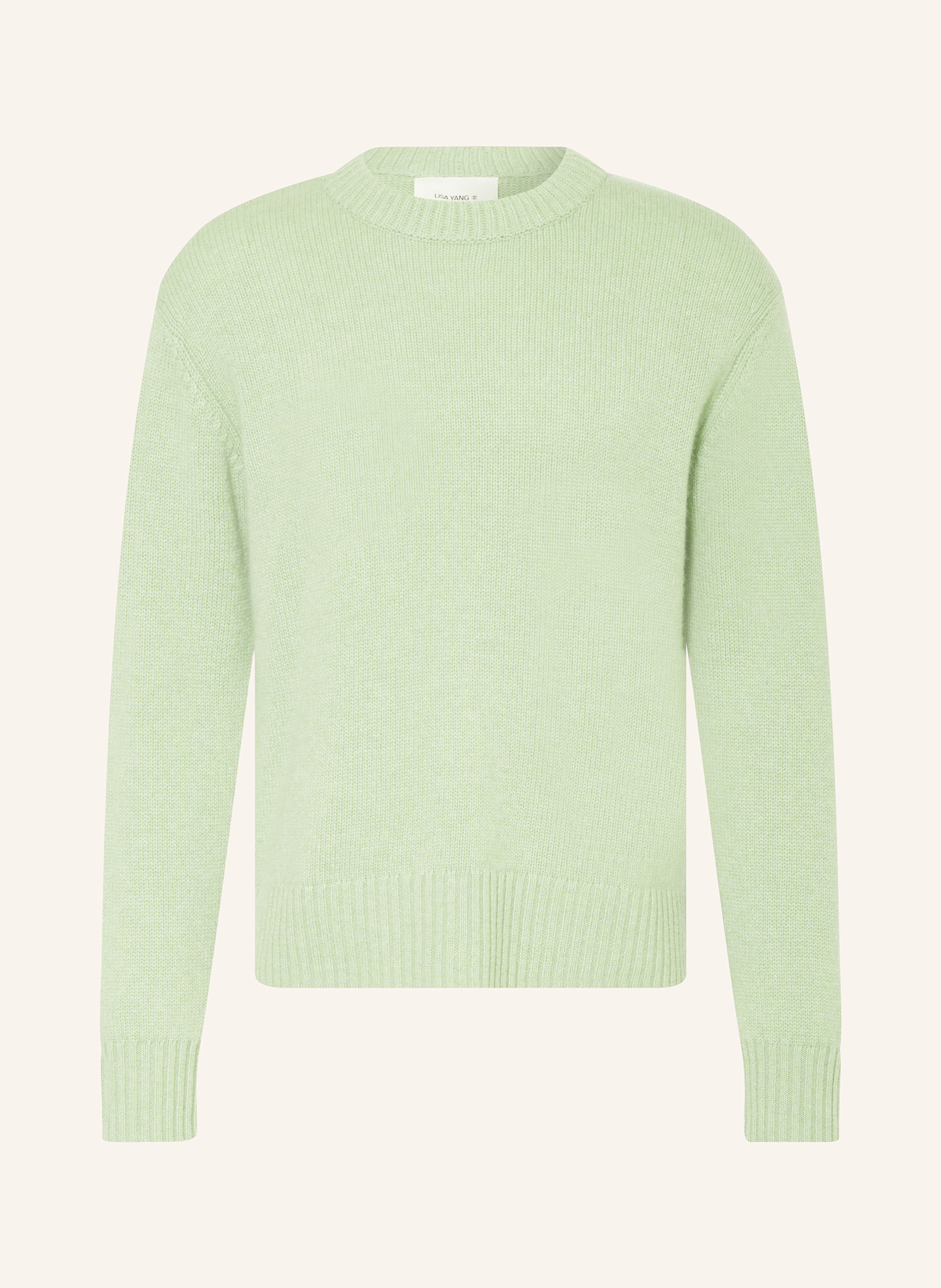 LISA YANG Kašmírový svetr KRISTIAN: SVĚTLE ZELENÁ
