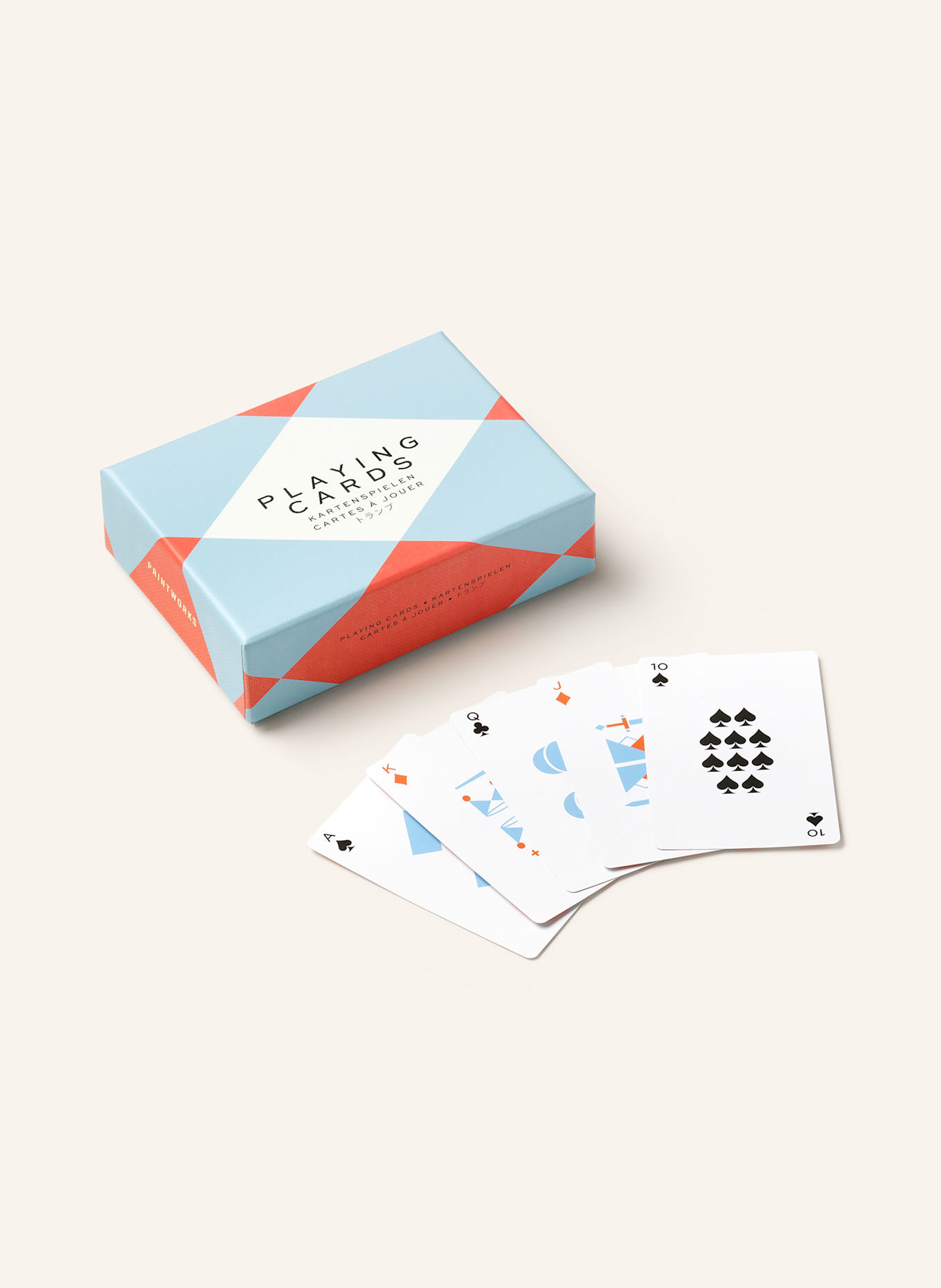 PRINTWORKS Card game set PLAYING CARDS: LIGHT BLUE / LIGHT RED