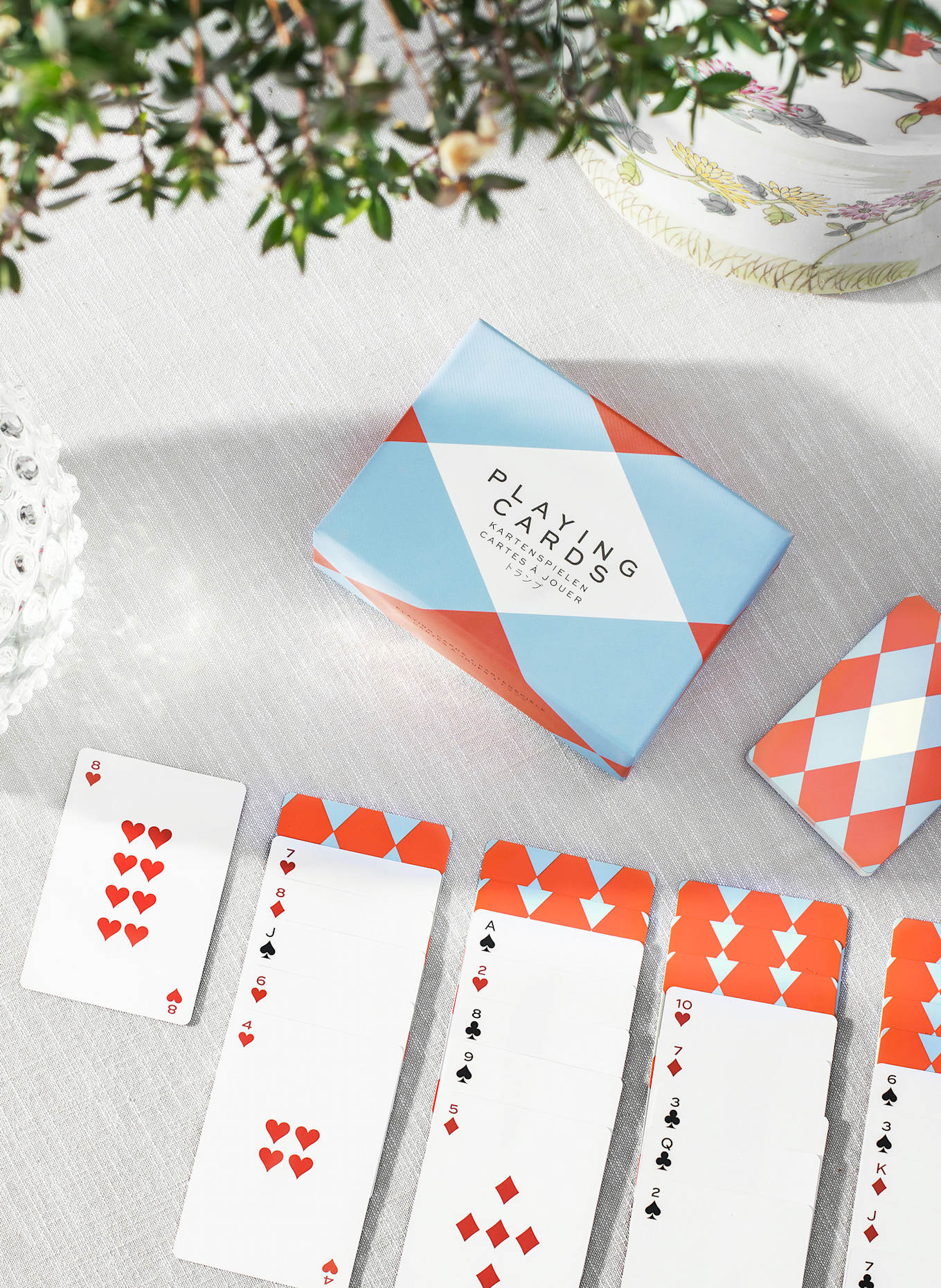 PRINTWORKS Card game set PLAYING CARDS: LIGHT BLUE / LIGHT RED