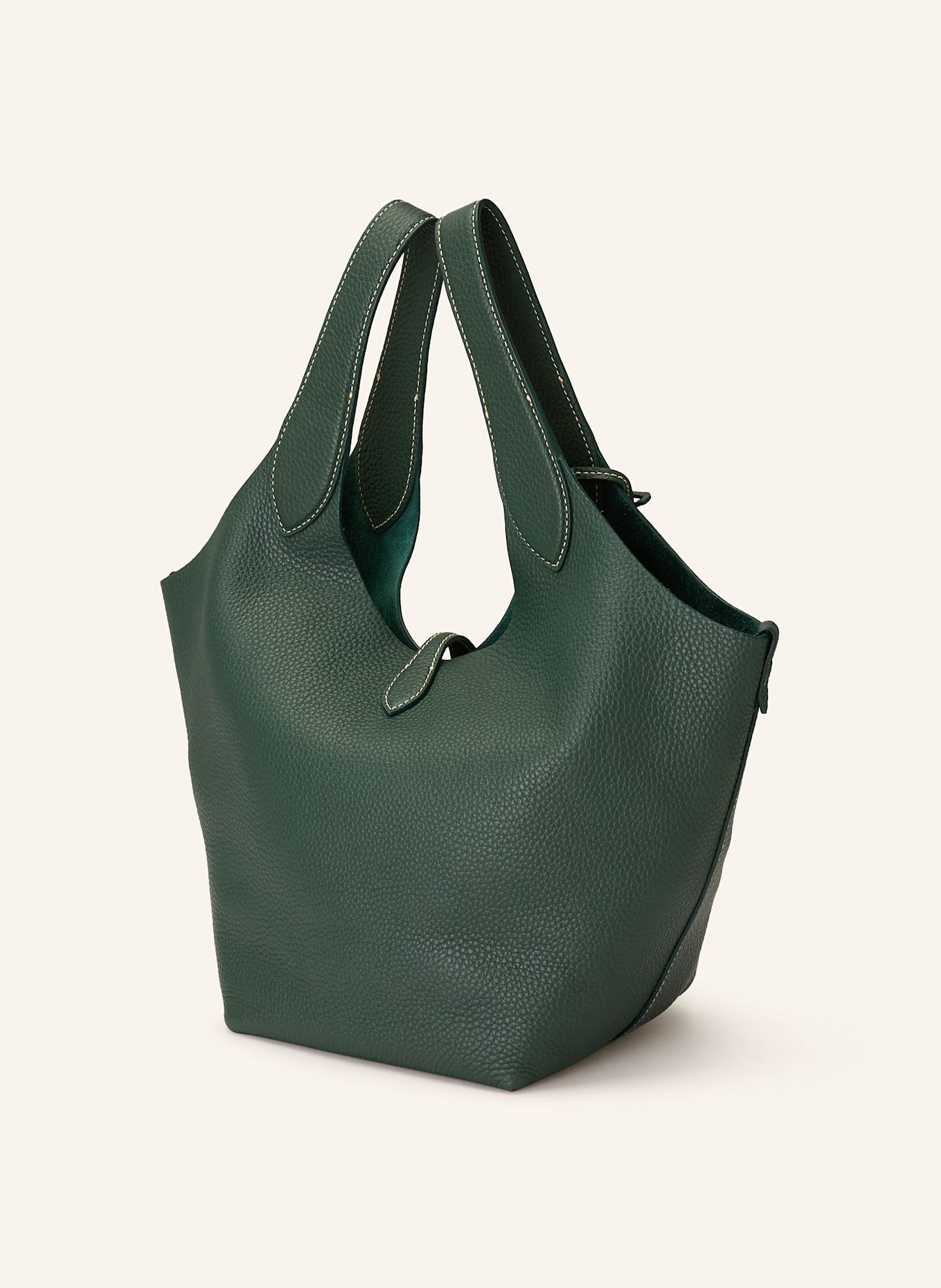 POLO RALPH LAUREN SHINY DRUM PEBBLE shopper in dark green