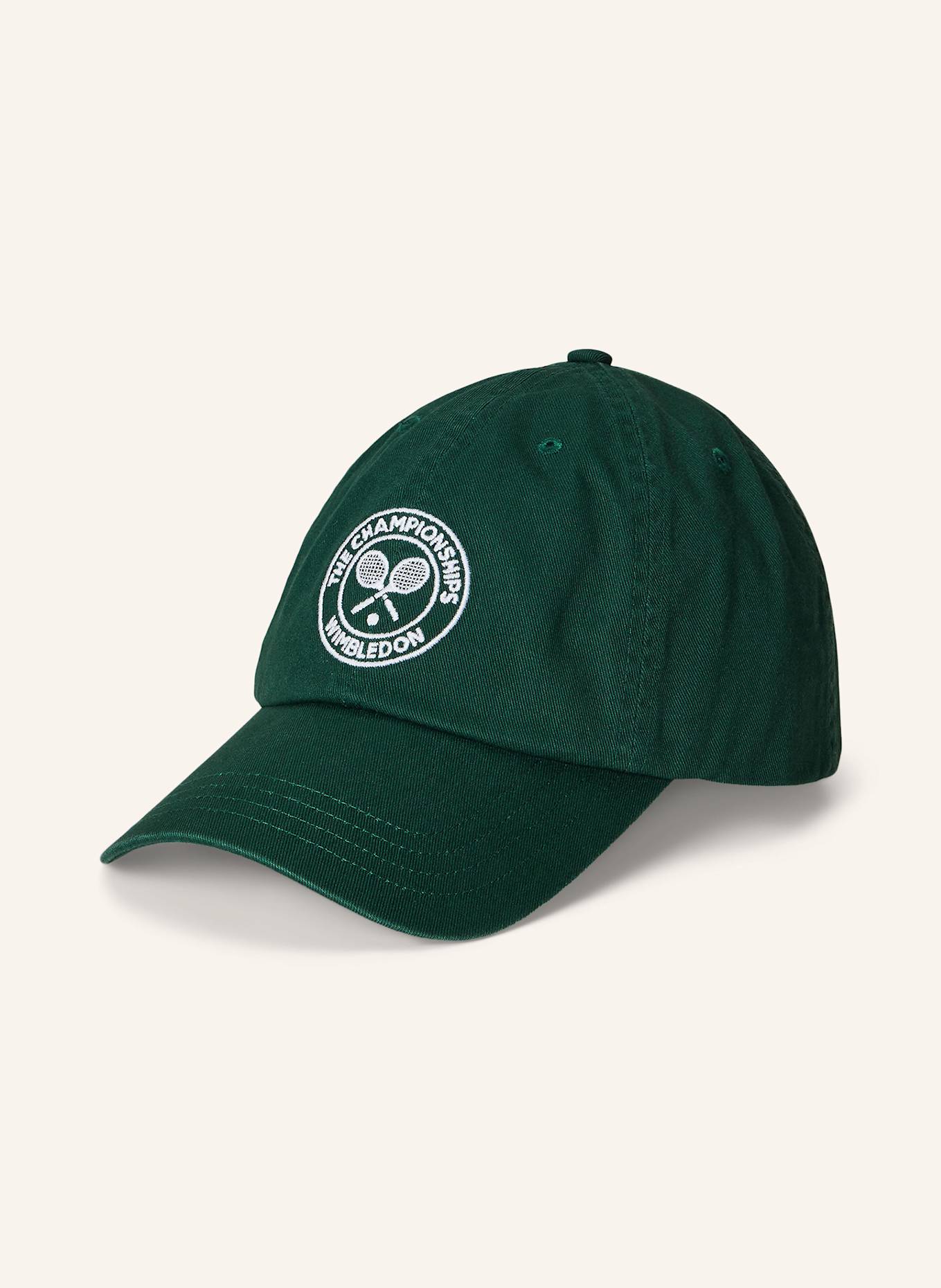 POLO RALPH LAUREN Cap: DUNKELGRÜN/ WEISS