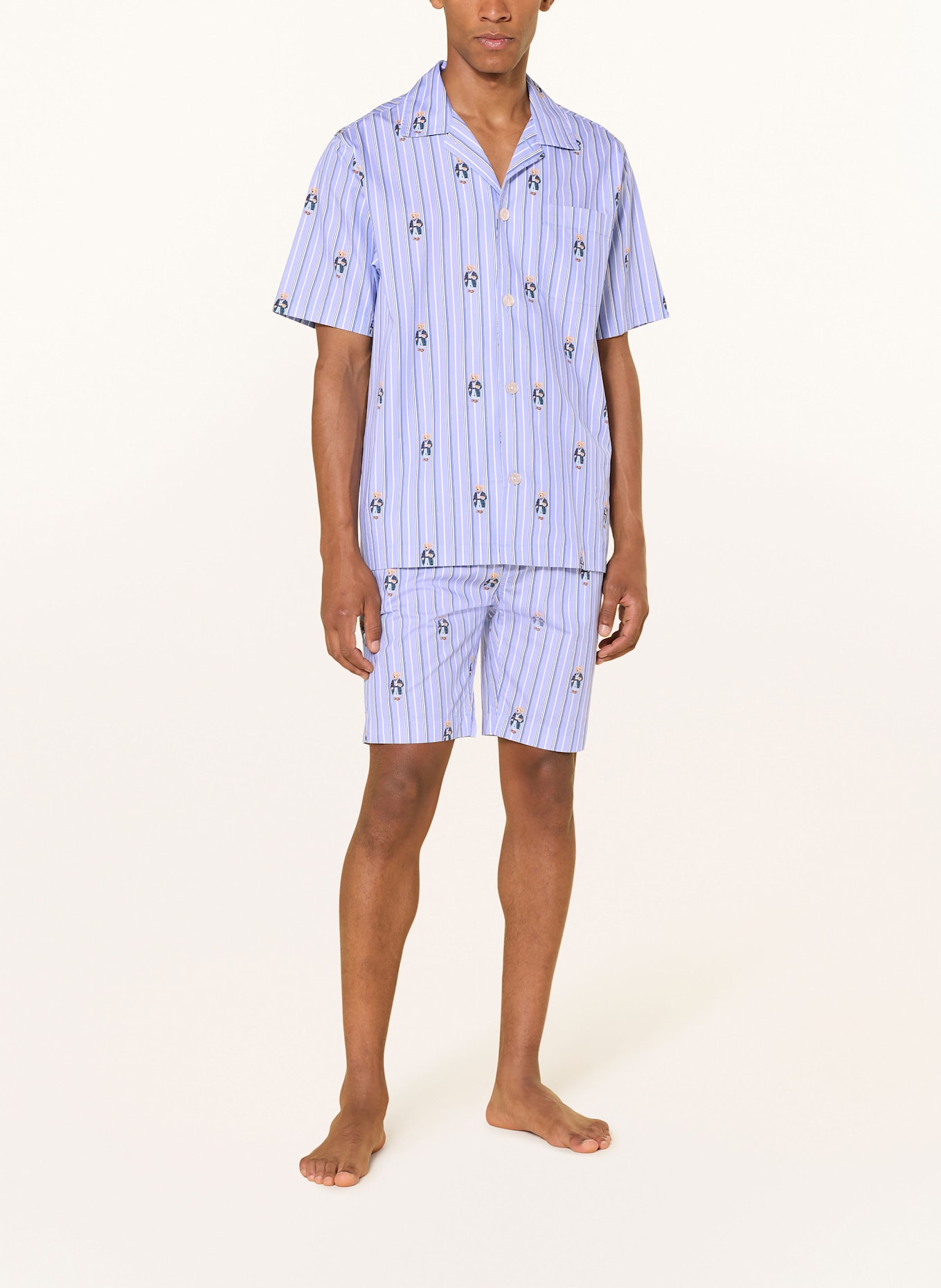 POLO RALPH LAUREN Lounge-Shorts: HELLBLAU / HELLBRAUN / WEISS