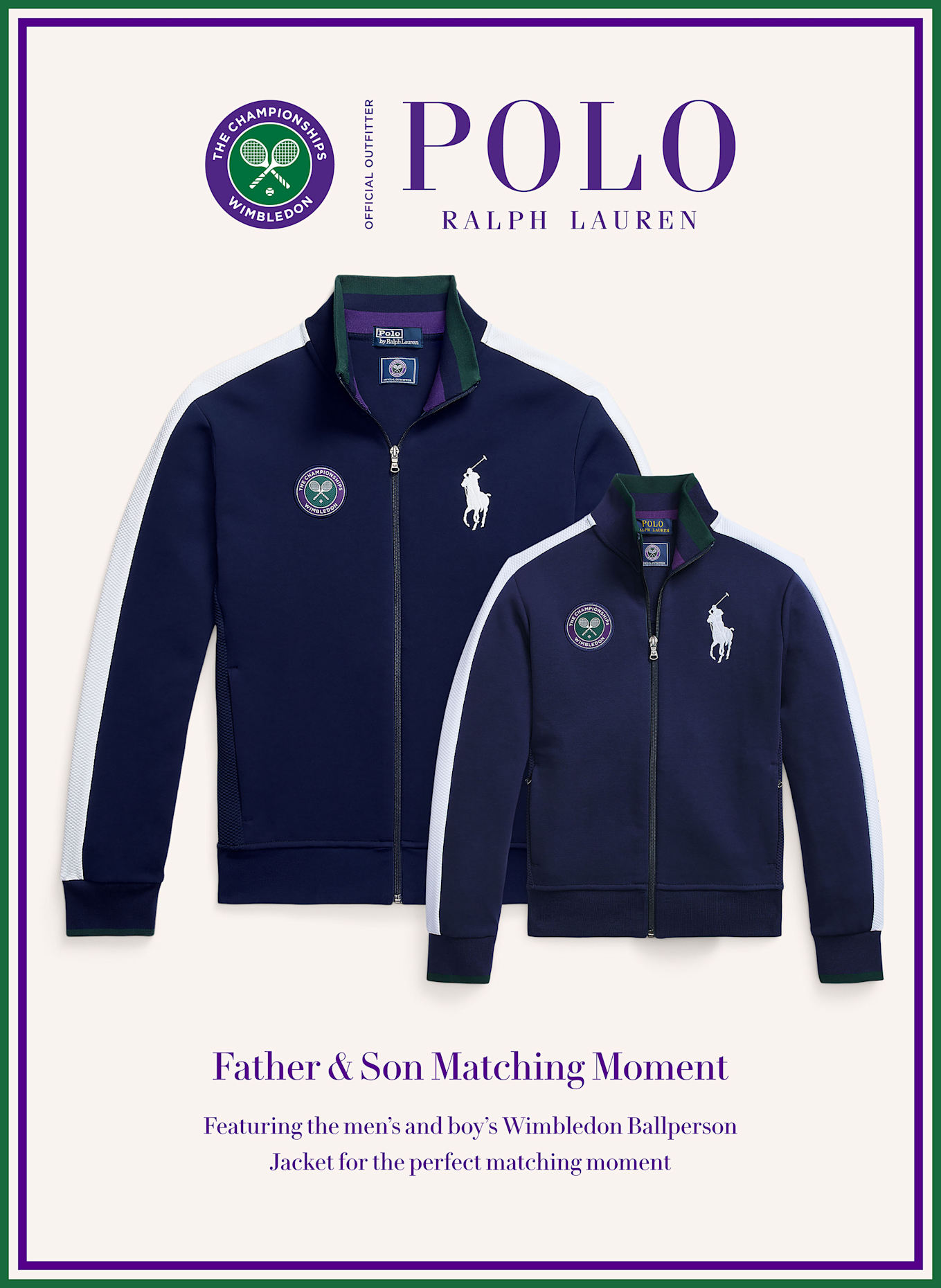 POLO RALPH LAUREN Sweatjacke WIMBLEDON mit Galonstreifen: DUNKELBLAU
