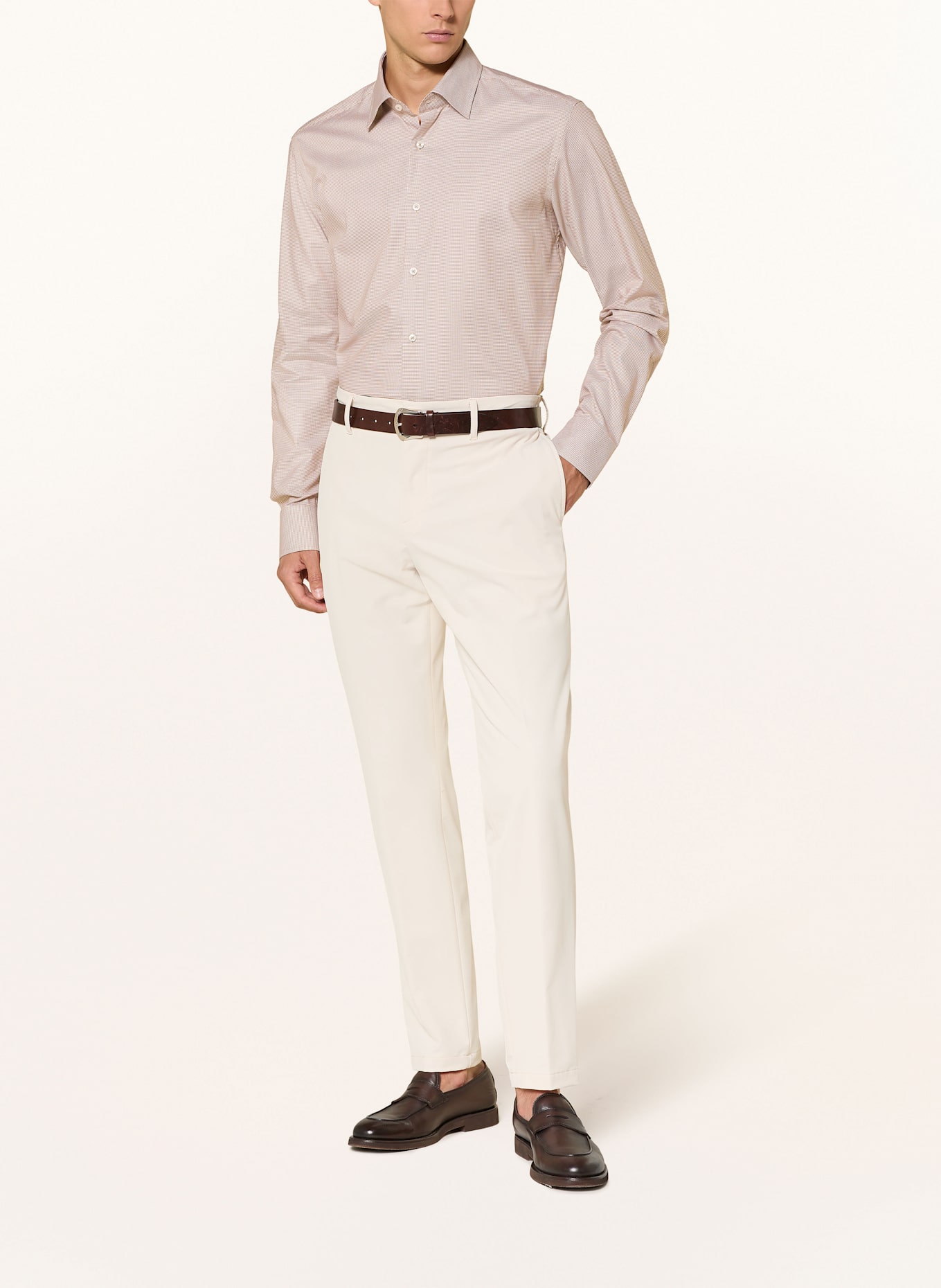 BOSS Hemd JOE Regular Fit: BEIGE / WEISS