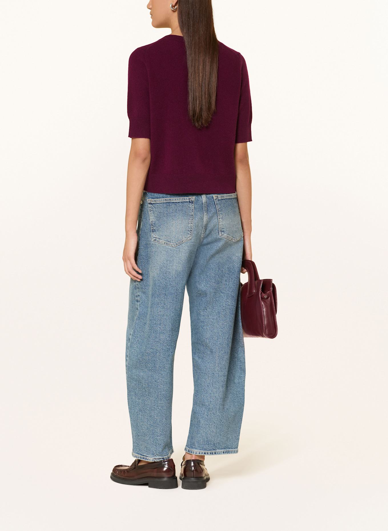 MRS & HUGS Strickshirt aus Cashmere: DUNKELROT