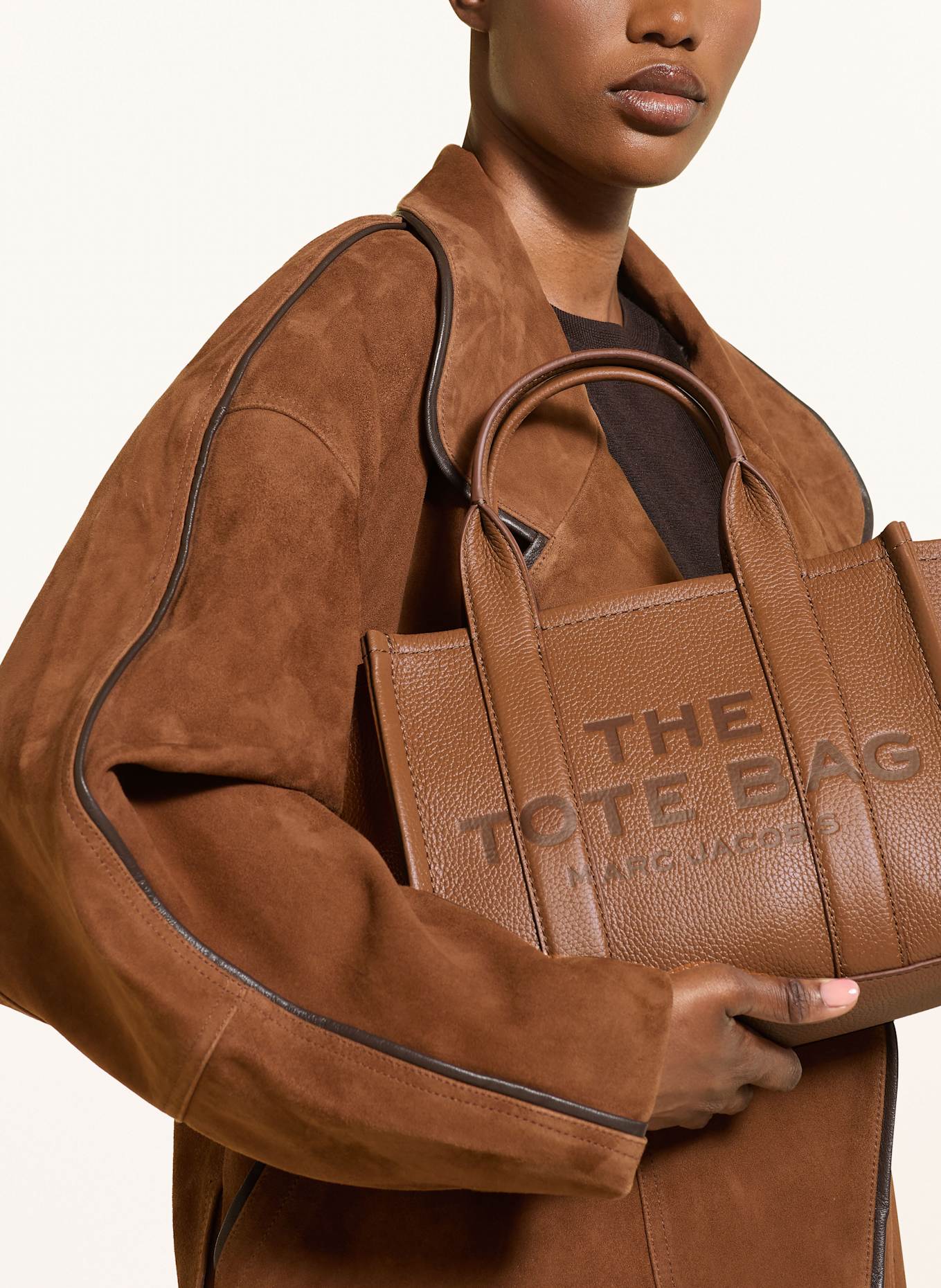 MARC JACOBS Shopper THE SMALL TOTE BAG LEATHER: COGNAC