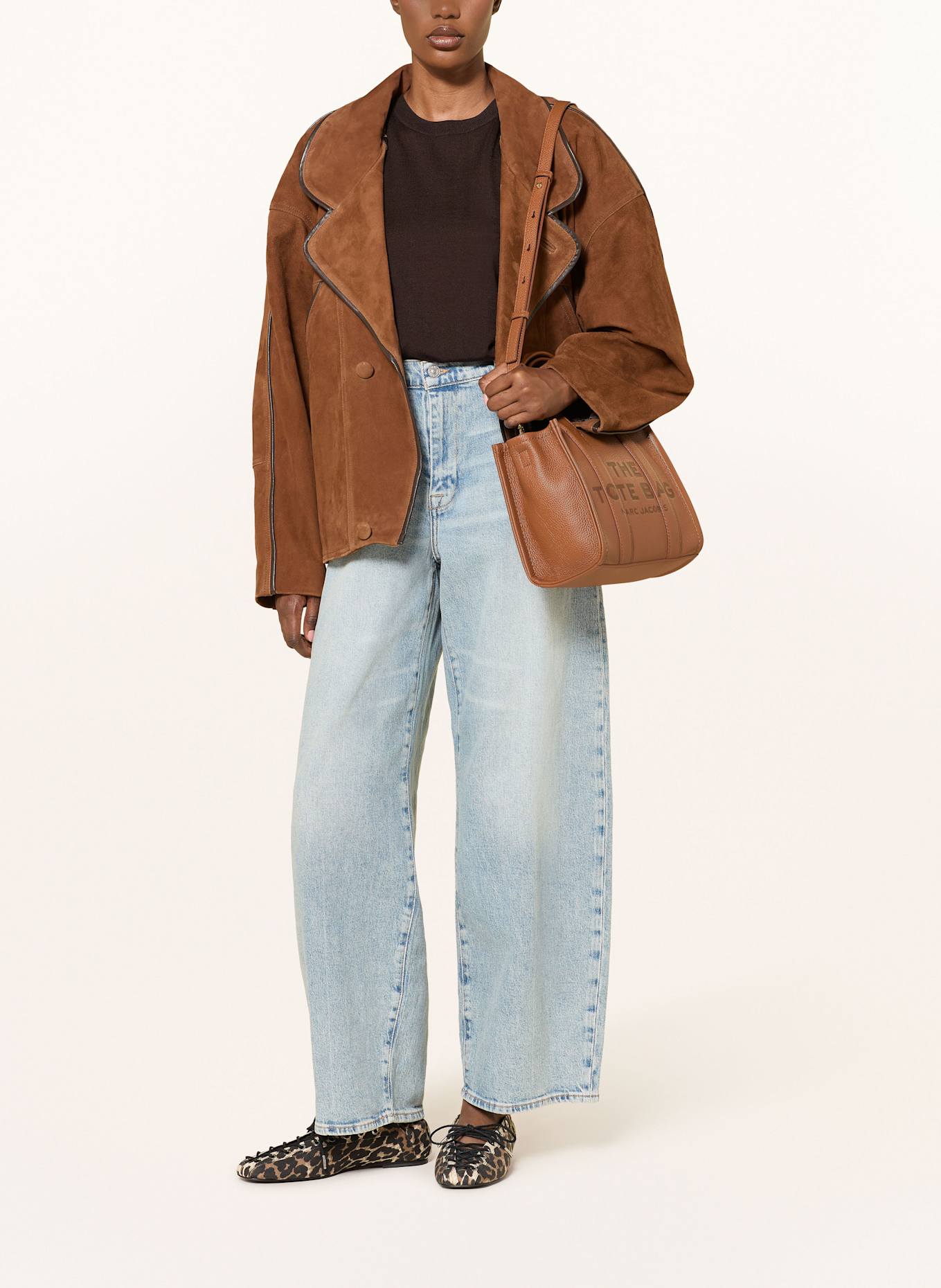 MARC JACOBS Shopper THE SMALL TOTE BAG LEATHER: COGNAC