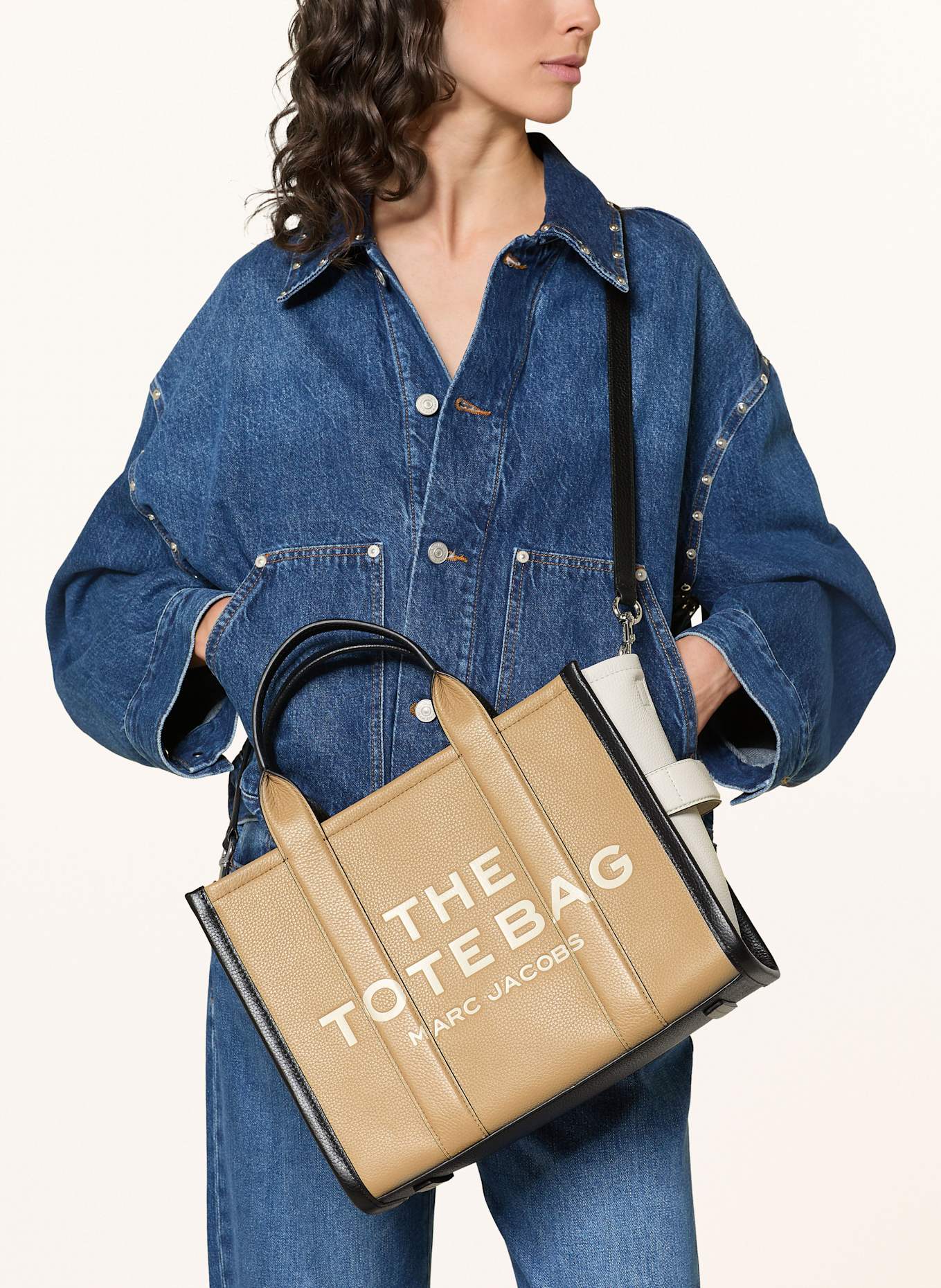 MARC JACOBS Shopper THE COLORBLOCK MEDIUM TOTE BAG in camel