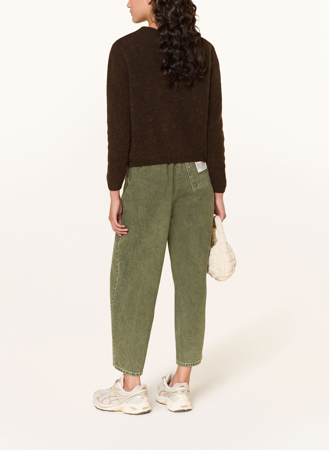 American Vintage Kardigan z dodatkiem alpaki: CIEMNOBRĄZOWY